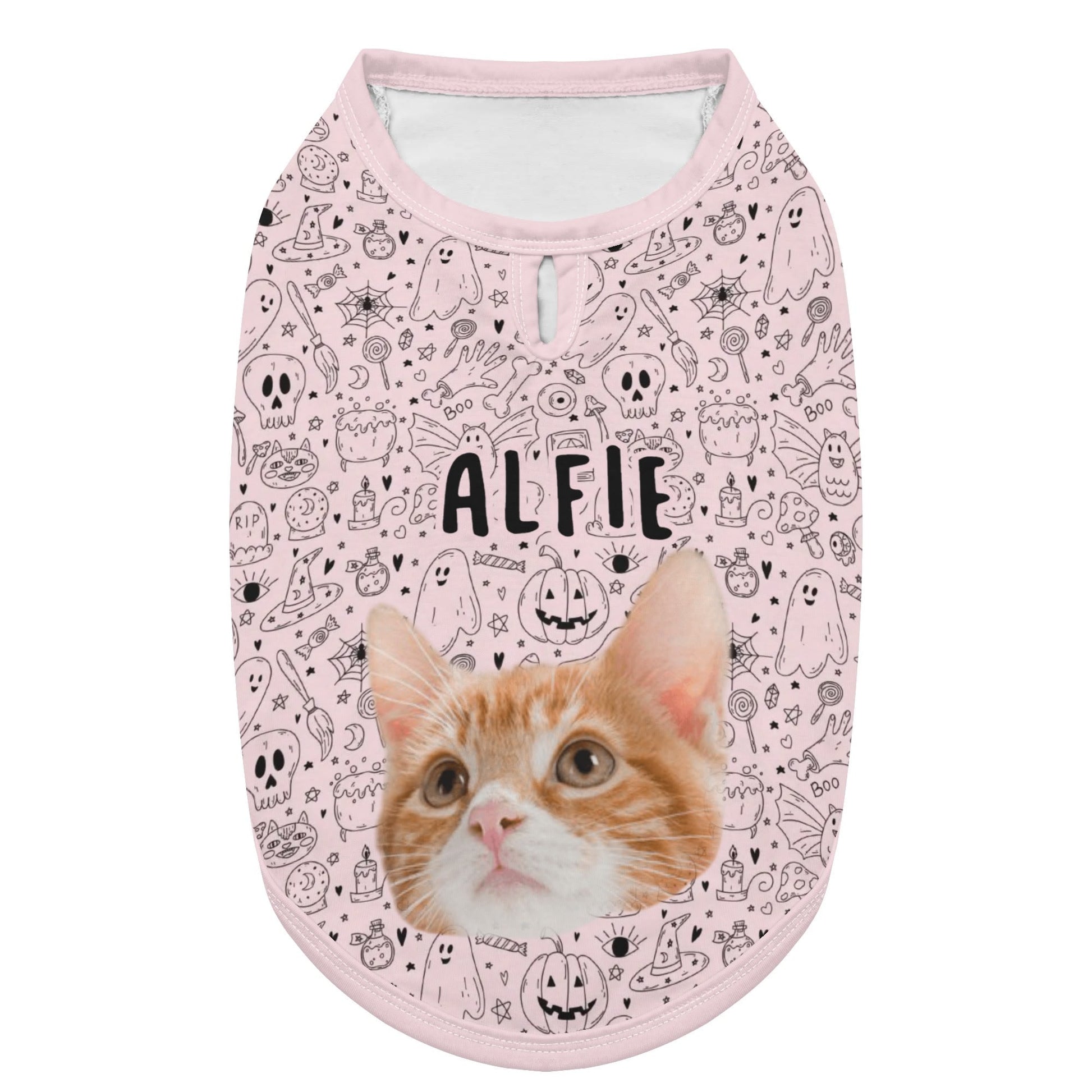 Adorable Halloween Pet Shirt ā Lightweight Outfit for Dogs & Cats with Spooky Prints - De Krys