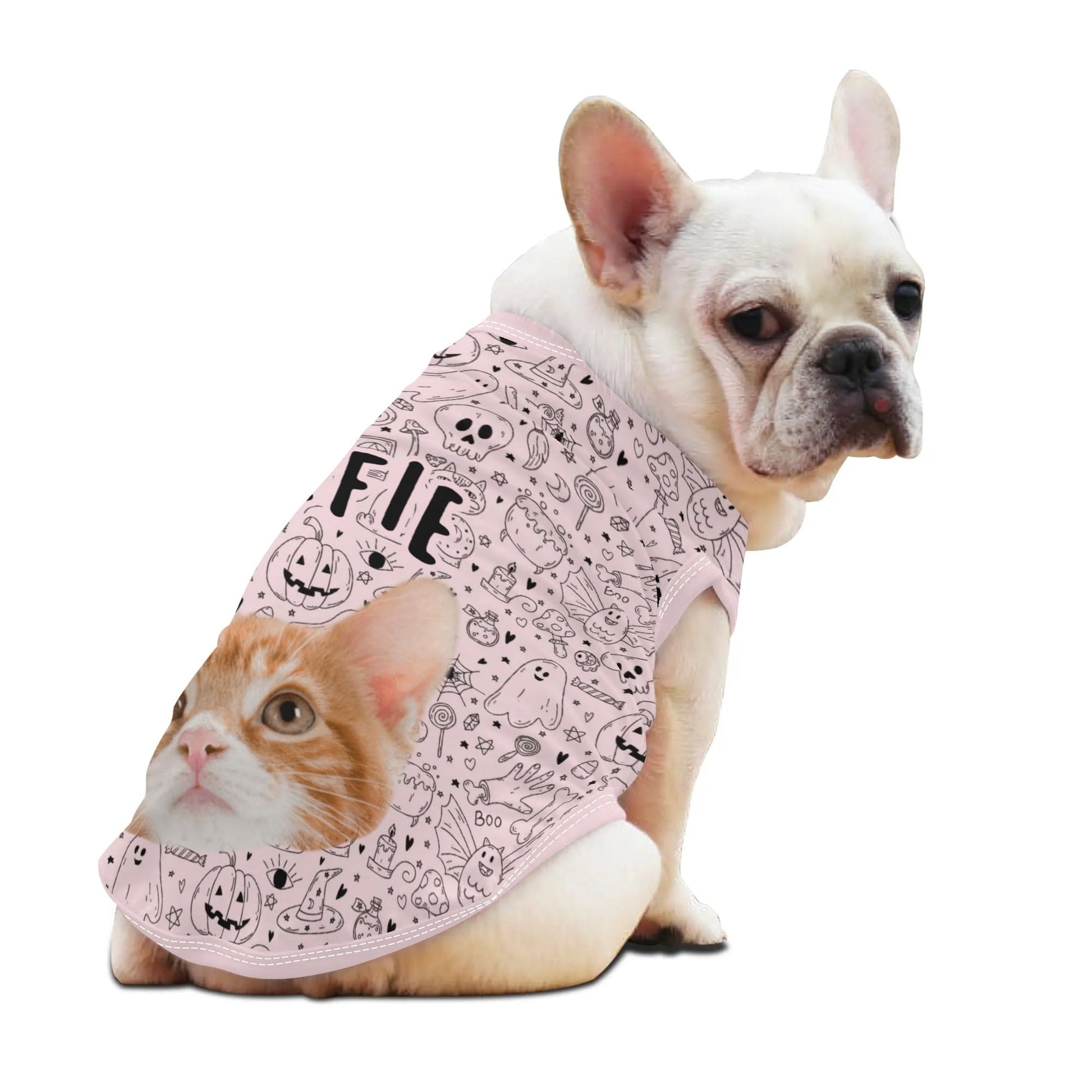 Adorable Halloween Pet Shirt ā Lightweight Outfit for Dogs & Cats with Spooky Prints - De Krys