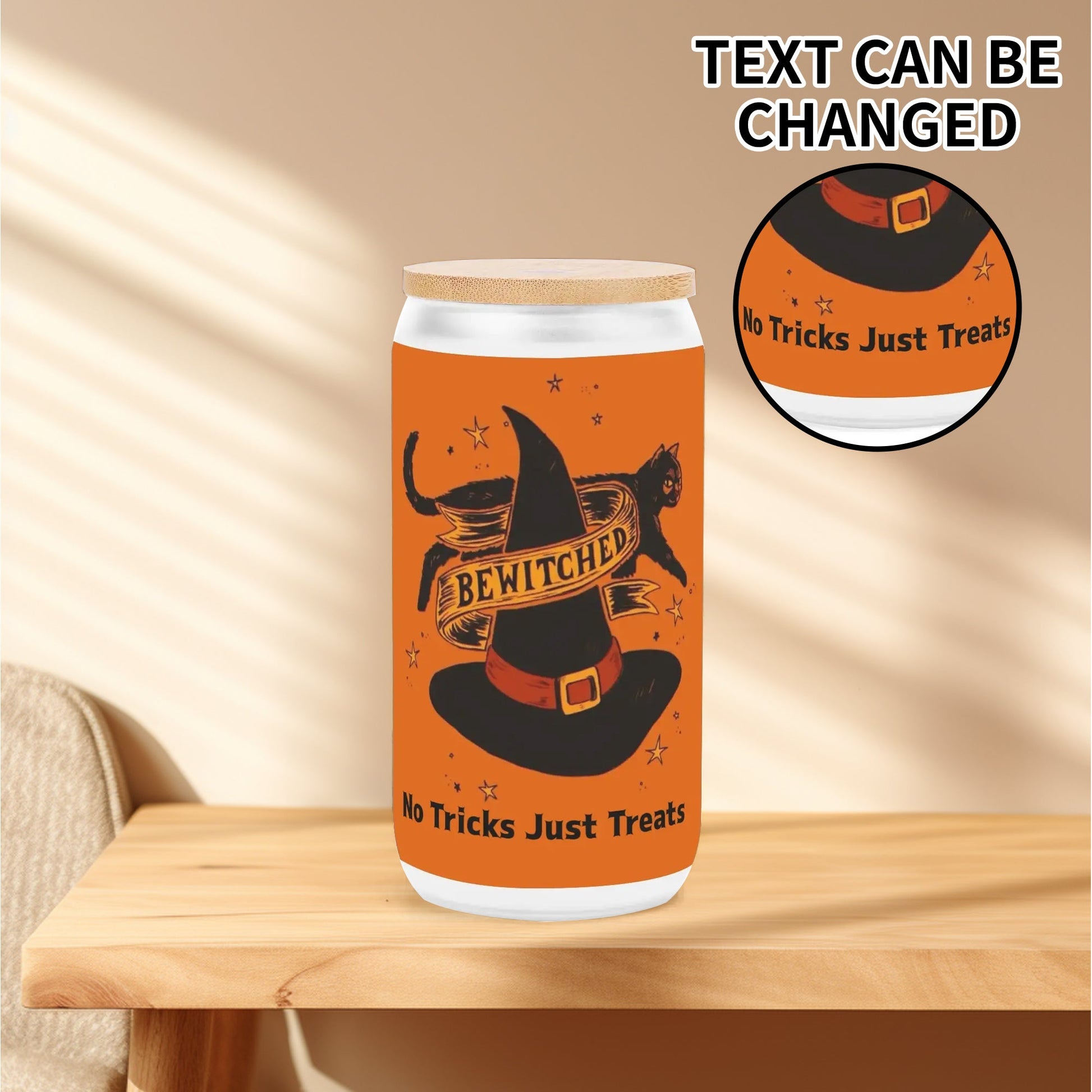 Bewitched Halloween Tumbler – “No Tricks Just Treats” | Customizable Text - De Krys