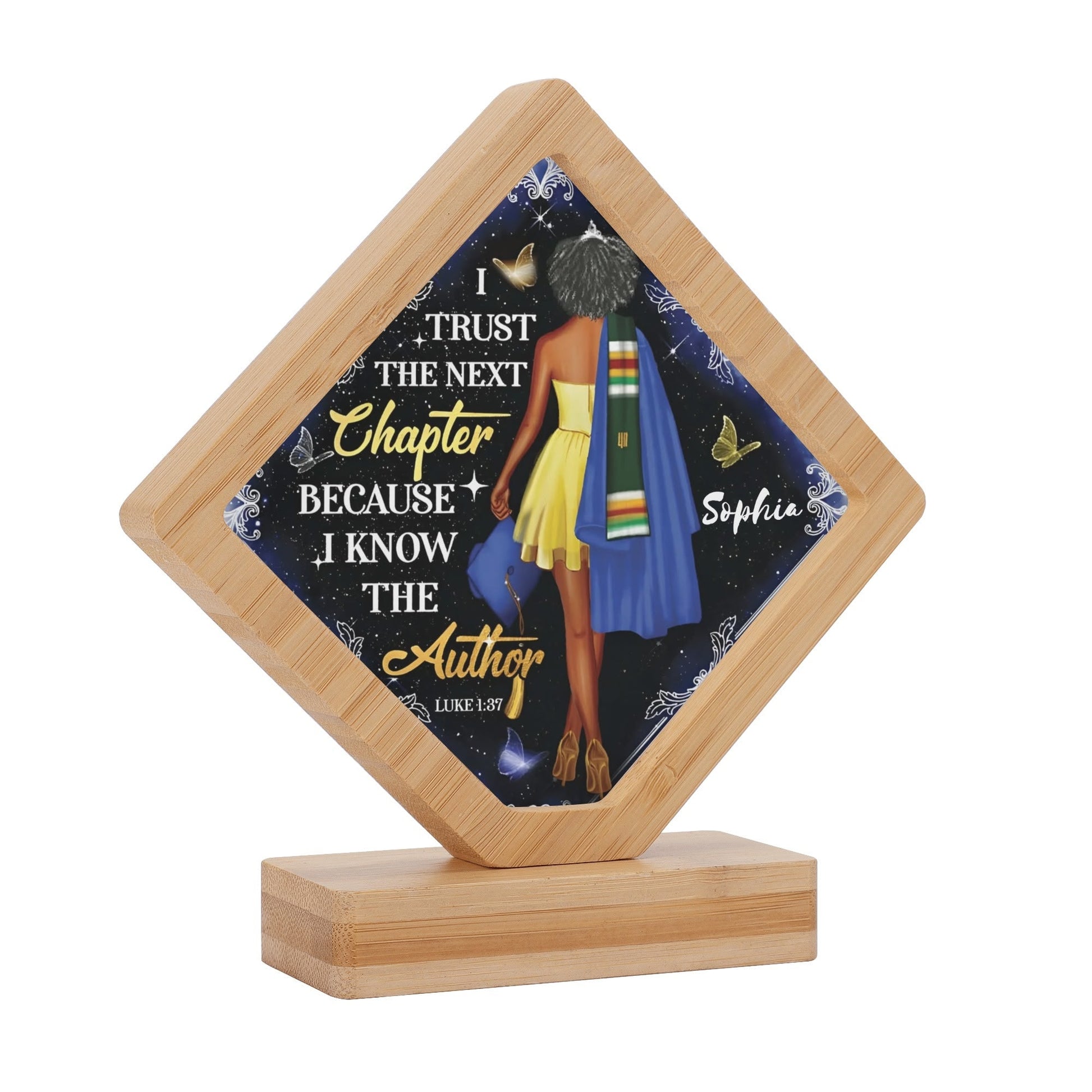 Black Girl Graduation Plaque – “I Trust the Next Chapter” Personalized Name Sign | Inspirational Grad Gift - De Krys