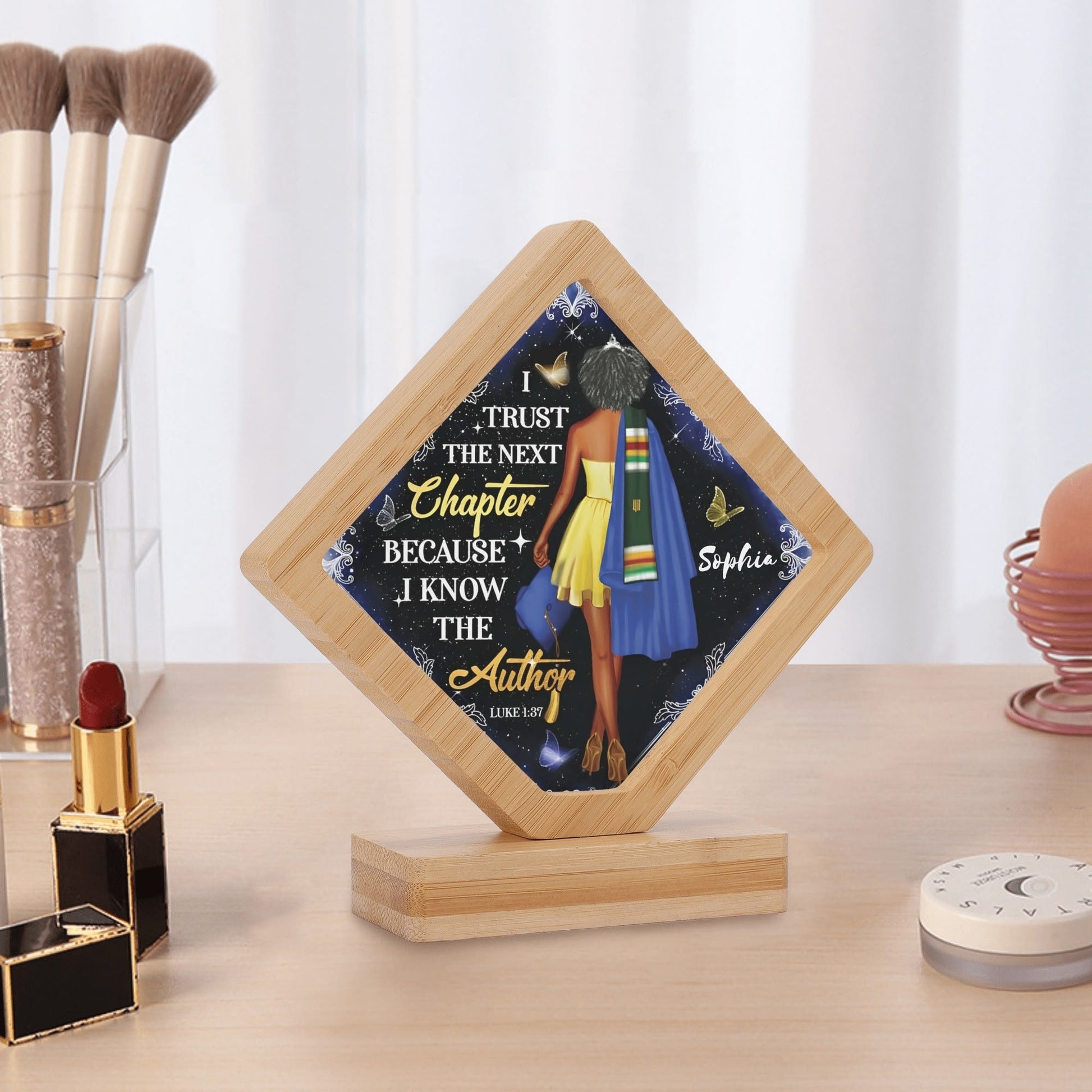 Black Girl Graduation Plaque – “I Trust the Next Chapter” Personalized Name Sign | Inspirational Grad Gift - De Krys