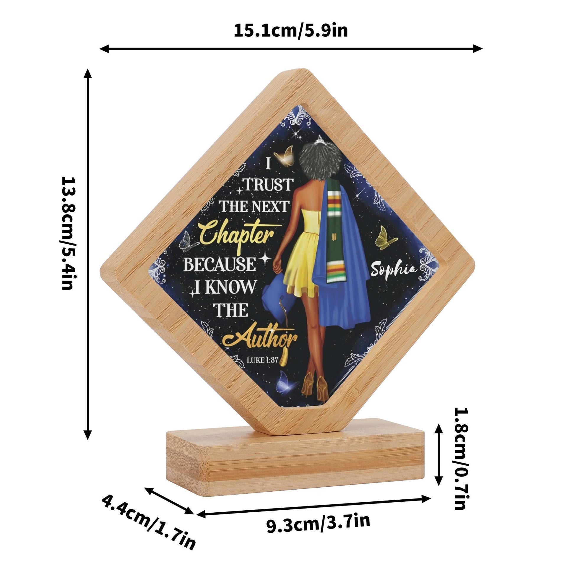 Black Girl Graduation Plaque – “I Trust the Next Chapter” Personalized Name Sign | Inspirational Grad Gift - De Krys