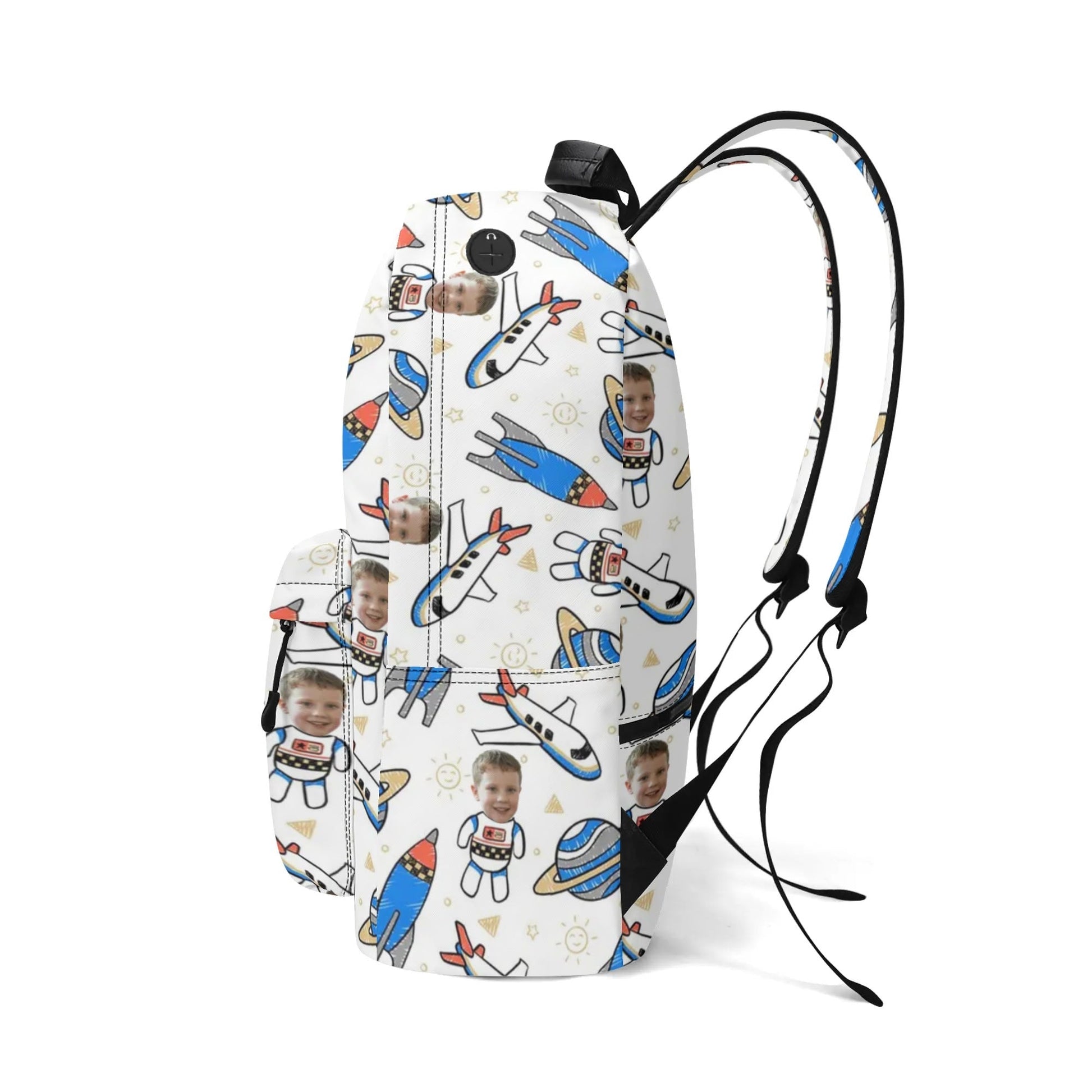 Custom Astronaut Kids Backpack – Space Themed Bag with Child’s Face - De Krys