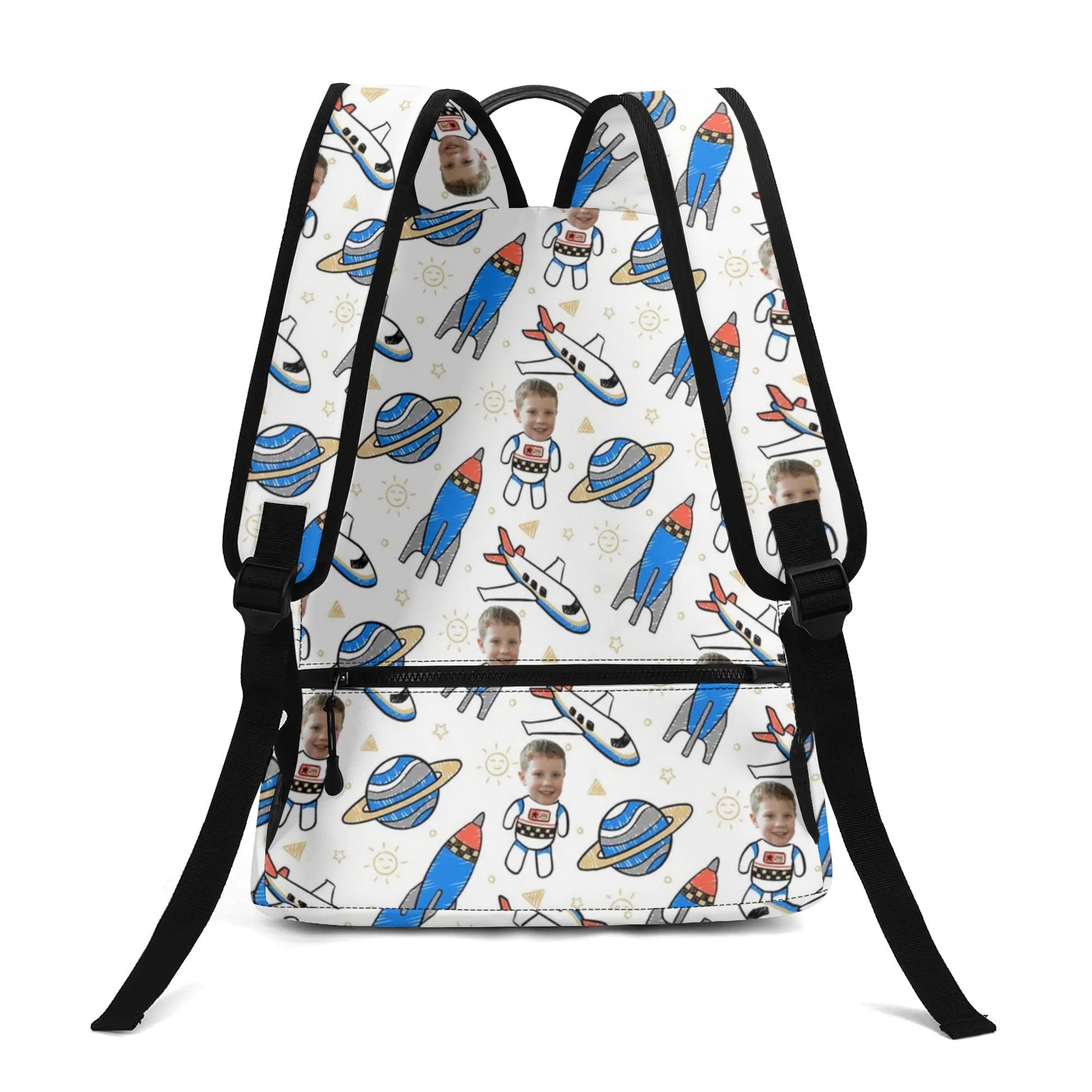 Custom Astronaut Kids Backpack – Space Themed Bag with Child’s Face - De Krys