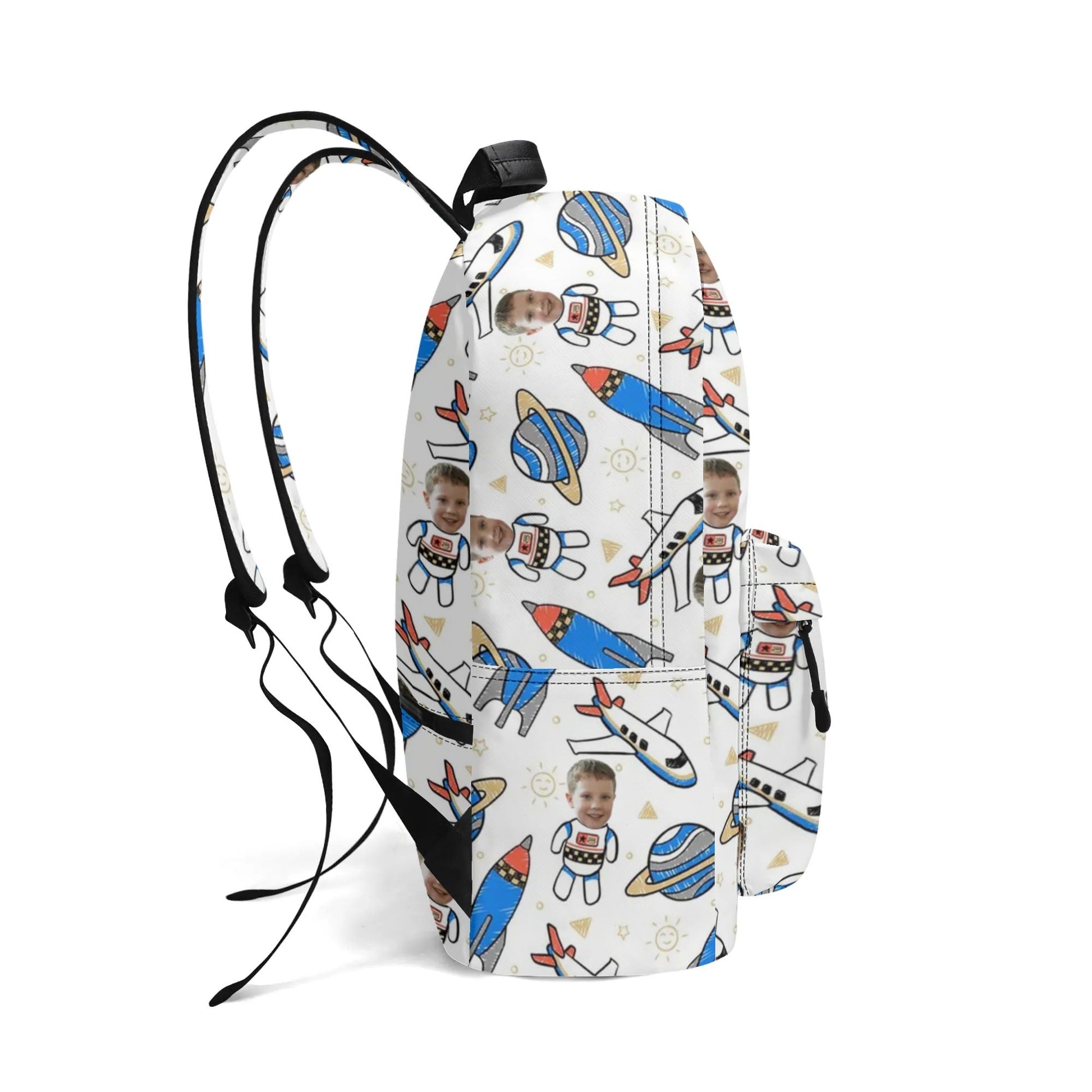 Custom Astronaut Kids Backpack – Space Themed Bag with Child’s Face - De Krys