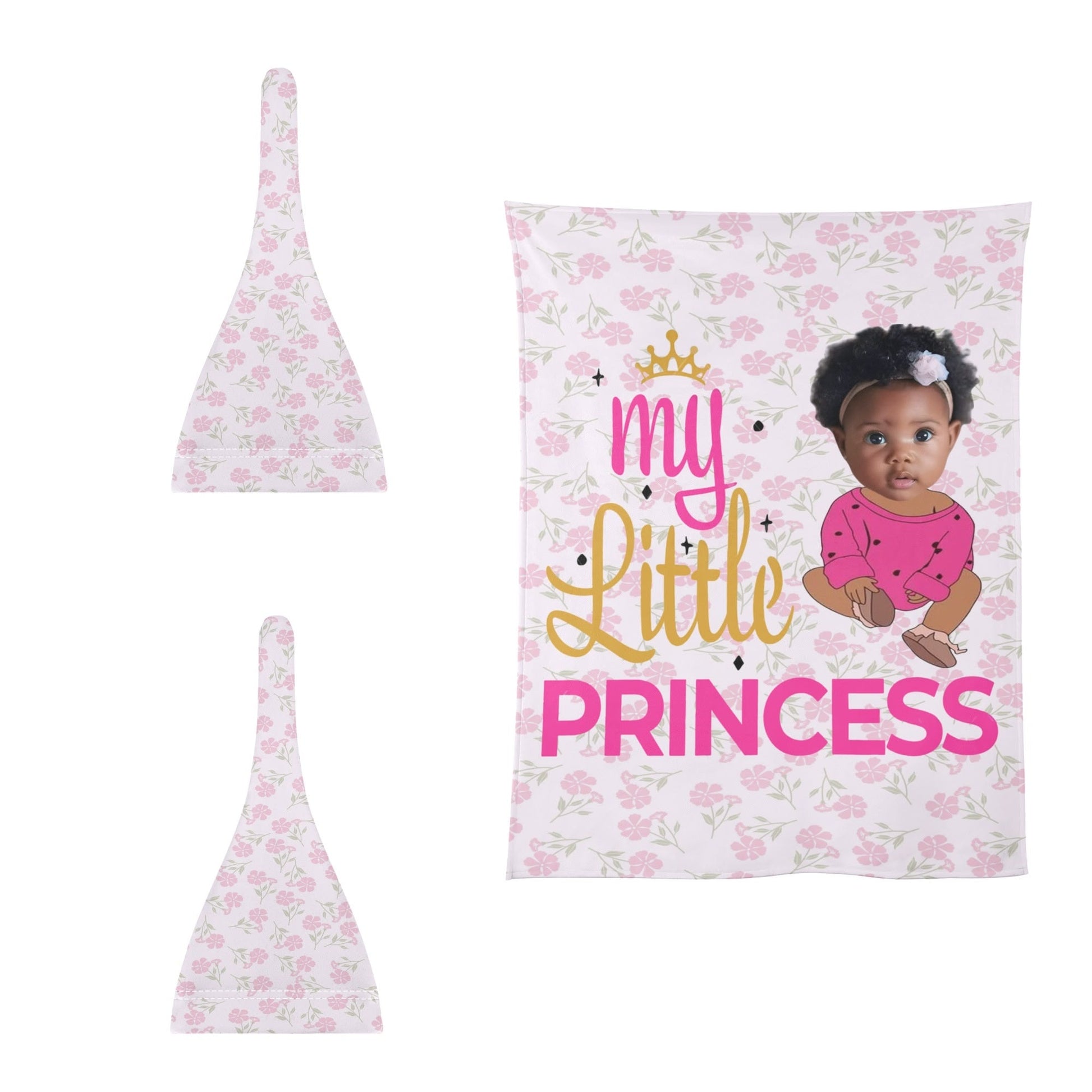 Custom Baby Girl Blanket with Photo – “My Little Princess” Personalized Crib Blanket | Upload Your Baby's Face - De Krys