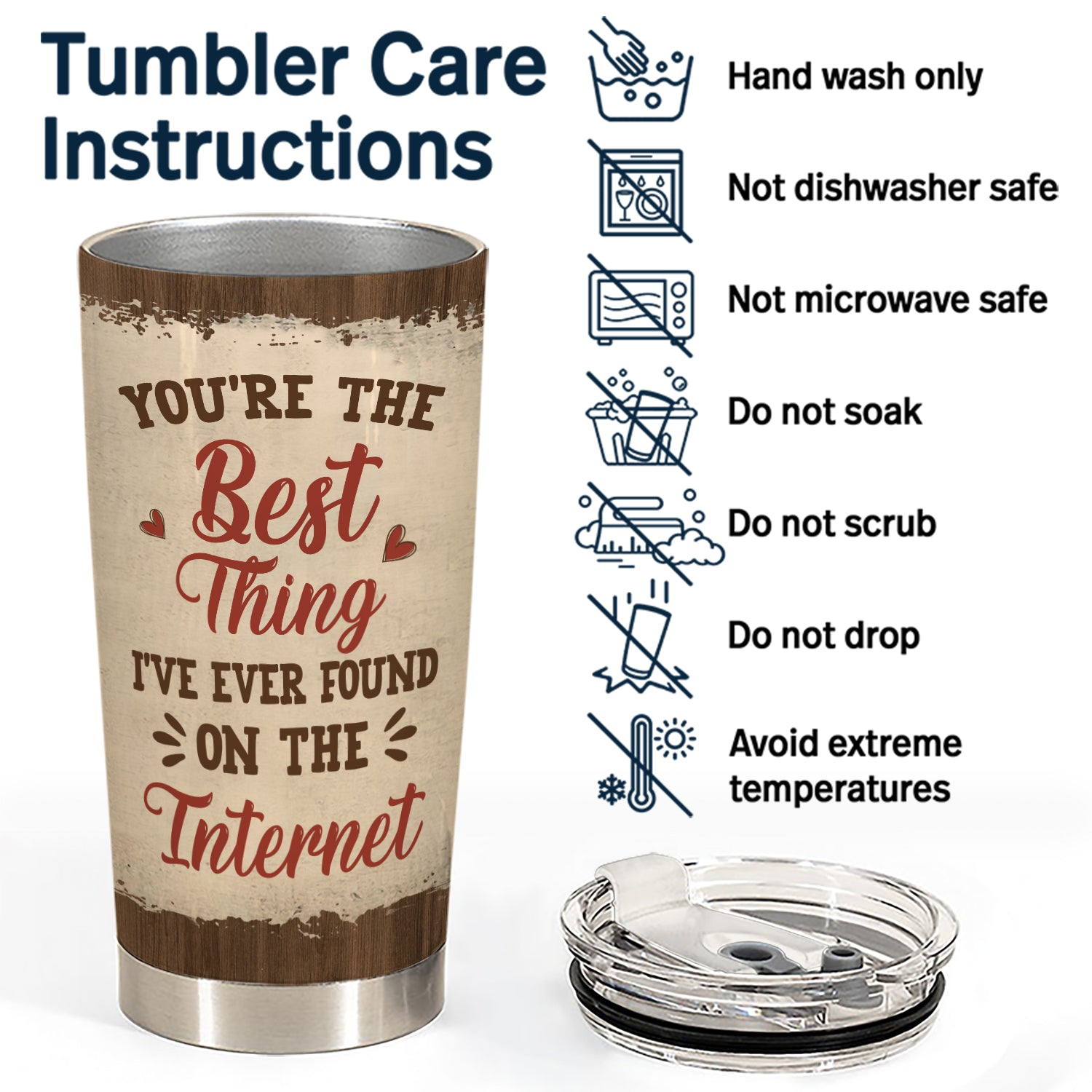 Romantic personalized tumbler gift for couples who met online