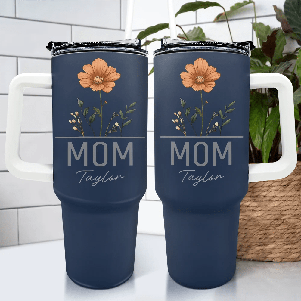 Custom Birth Flower Tumbler – Personalized 40oz Gift for Mom, Grandma, Nana - De Krys