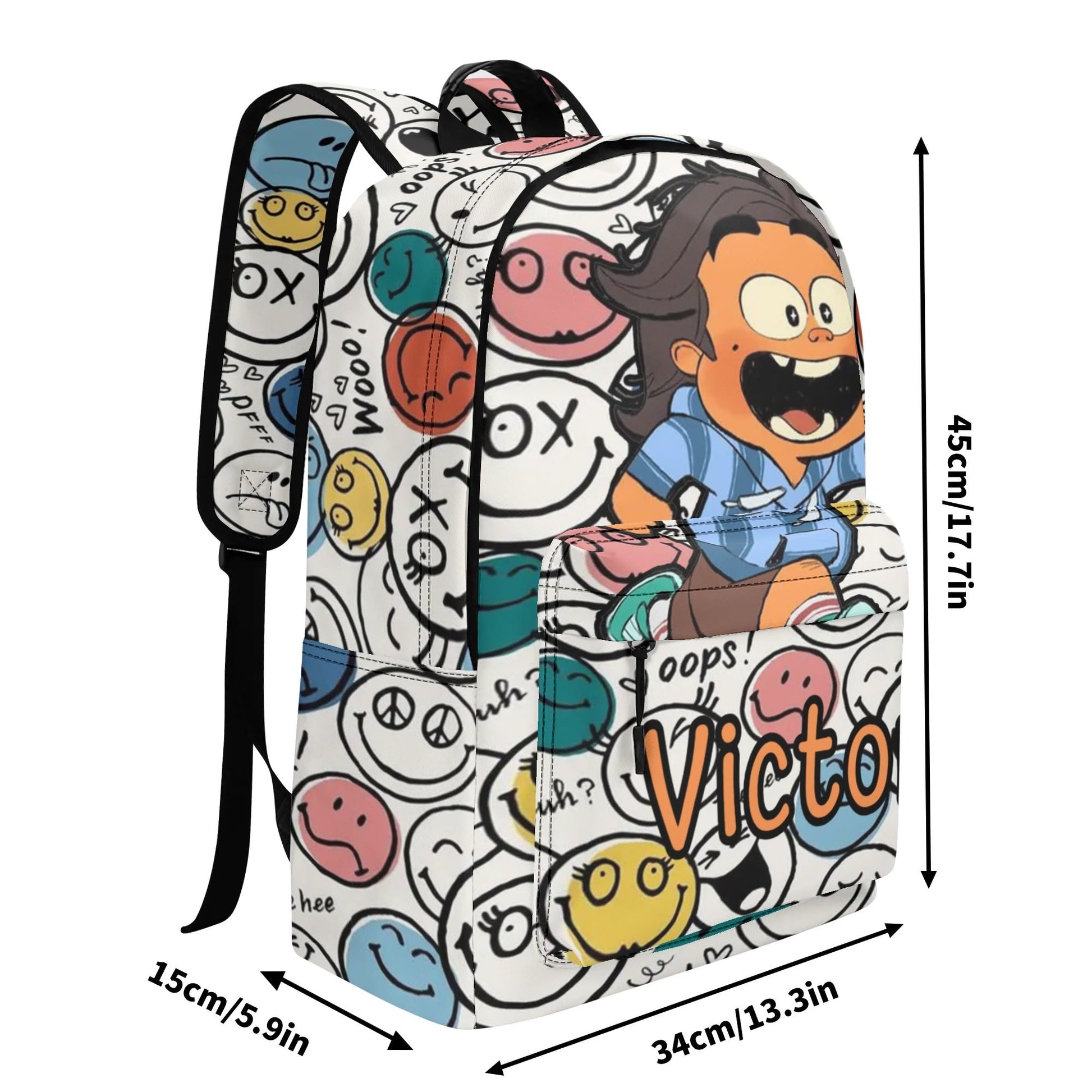 Custom Cartoon Kids Backpack 🎒 | Personalized Name School Bag - De Krys