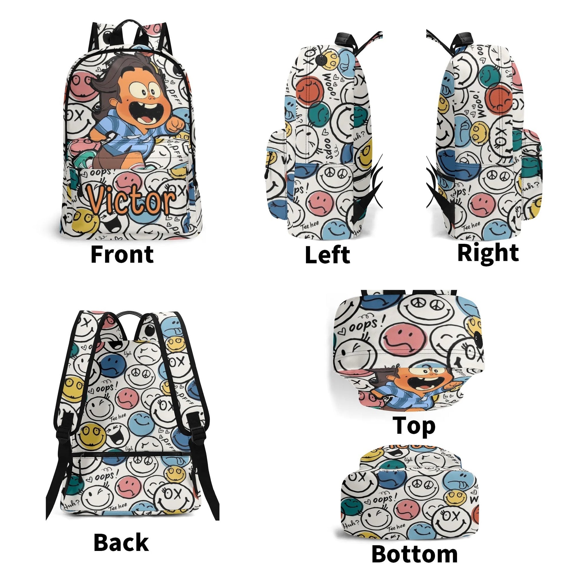 Custom Cartoon Kids Backpack 🎒 | Personalized Name School Bag - De Krys