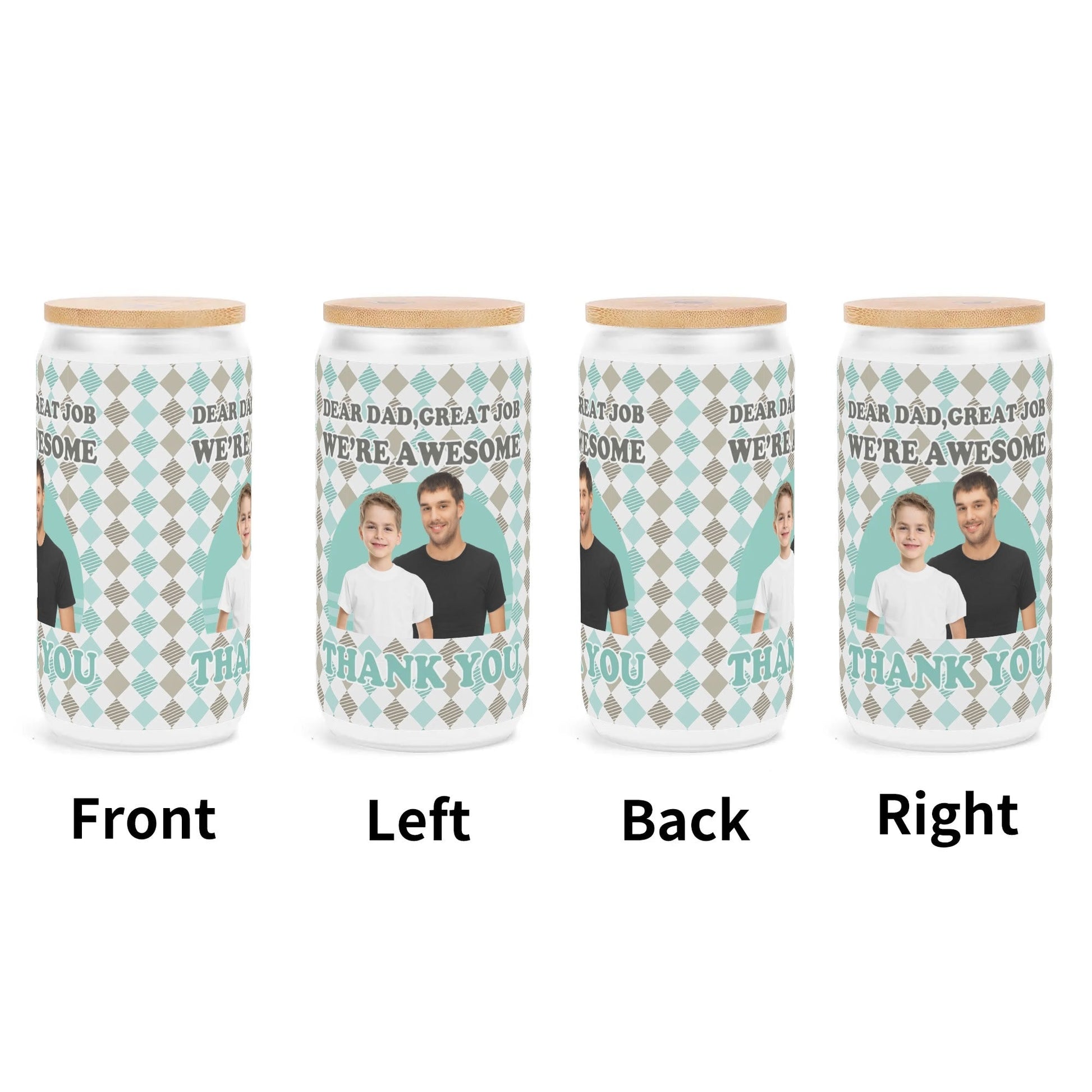 Custom Dad Photo Glass – “Dear Dad, We’re Awesome” Funny Gift - De Krys
