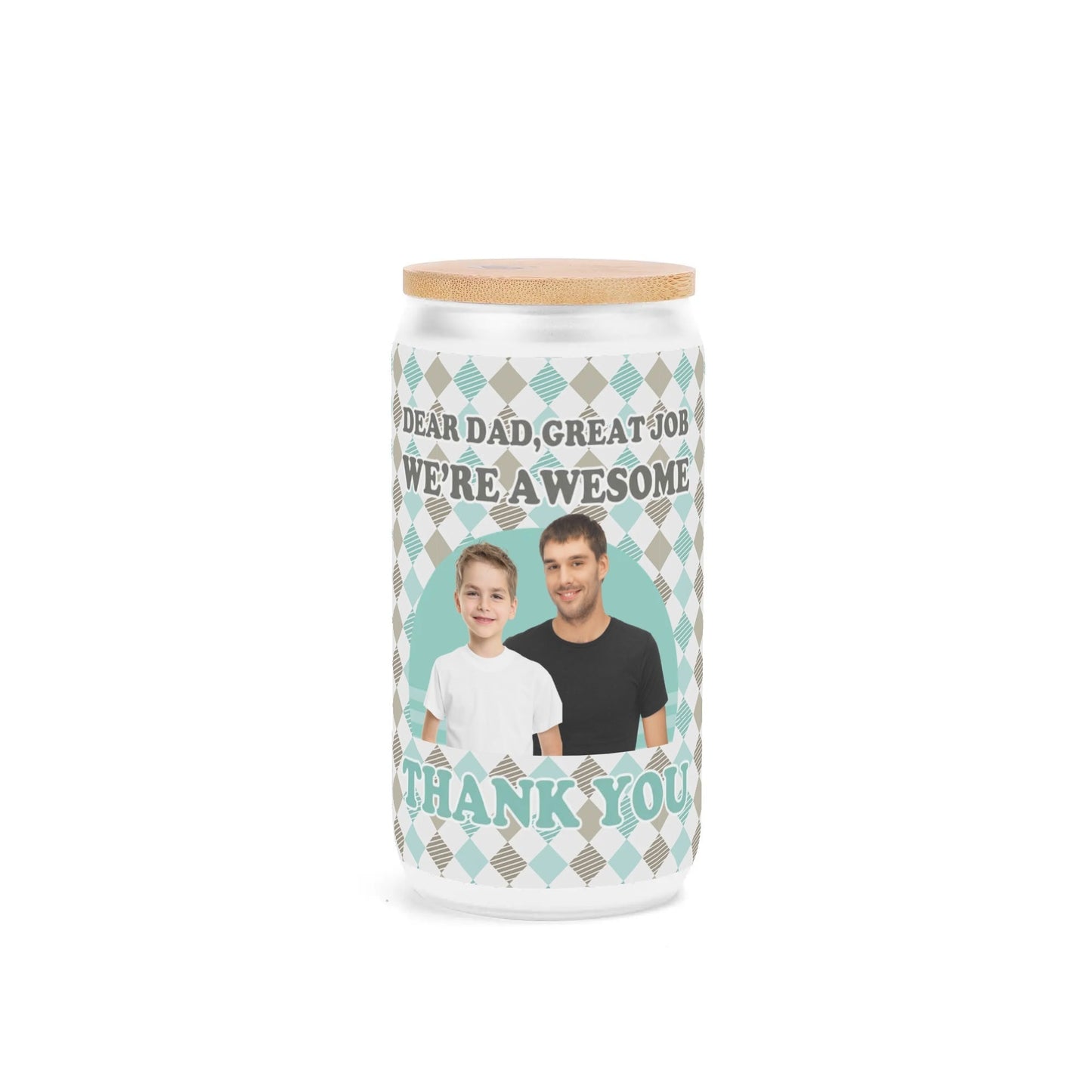 Custom Dad Photo Glass – “Dear Dad, We’re Awesome” Funny Gift - De Krys