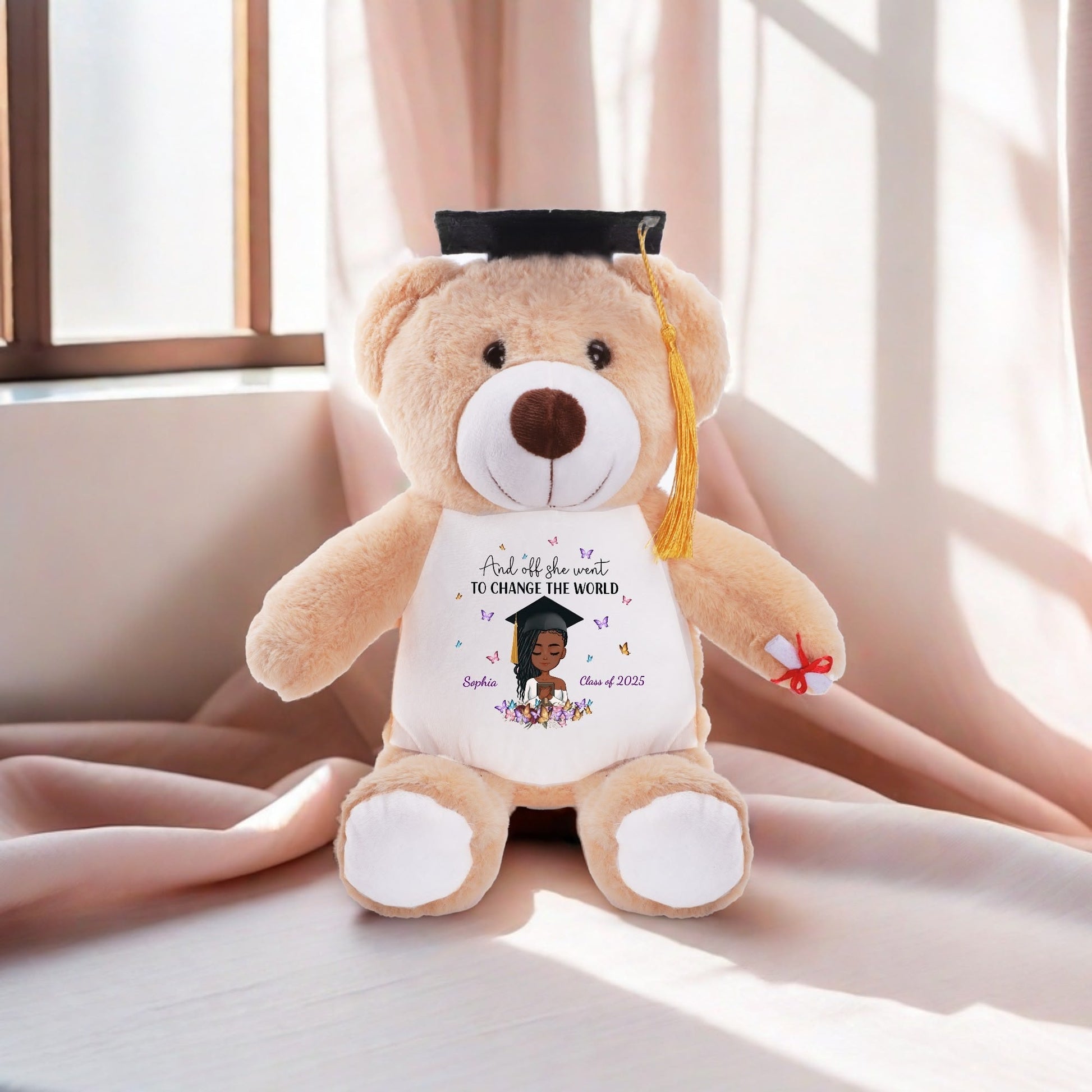 Custom Graduation Bear – Personalized Gift for Black Girl Graduates - De Krys