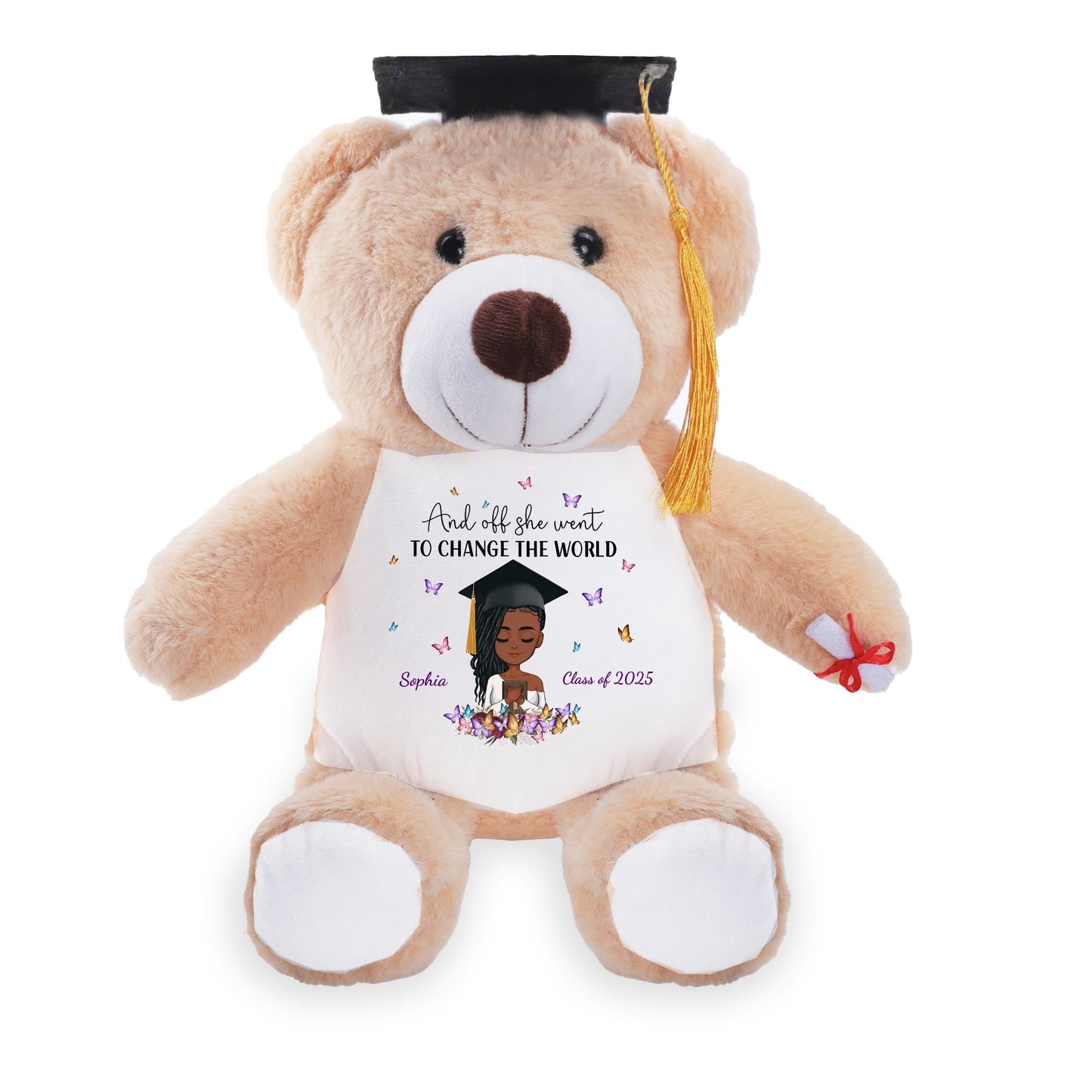 Custom Graduation Bear – Personalized Gift for Black Girl Graduates - De Krys