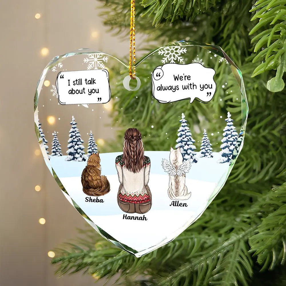 Emotional pet remembrance ornament for Christmas tree or keepsake display