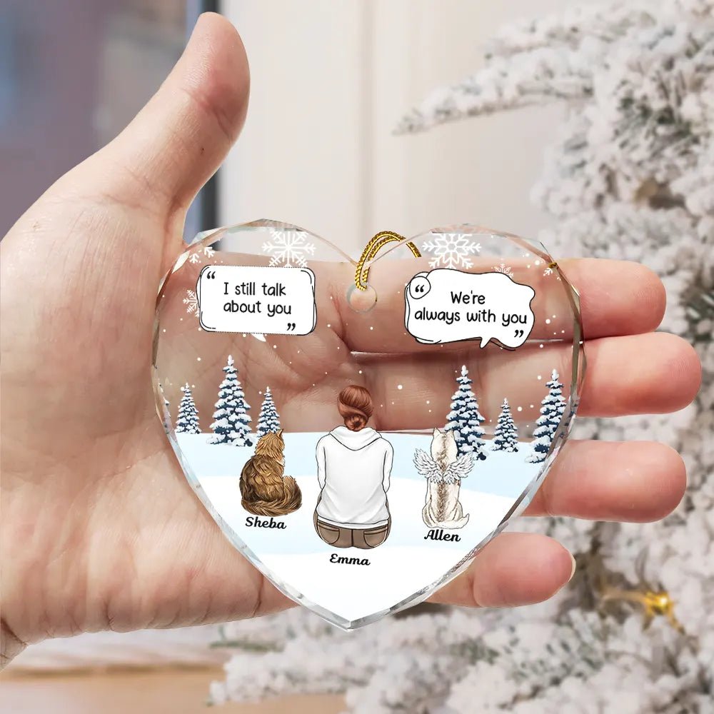 Custom Heart Pet Memorial Ornament – “I Miss You / I Know” Personalized Dog Keepsake - De Krys