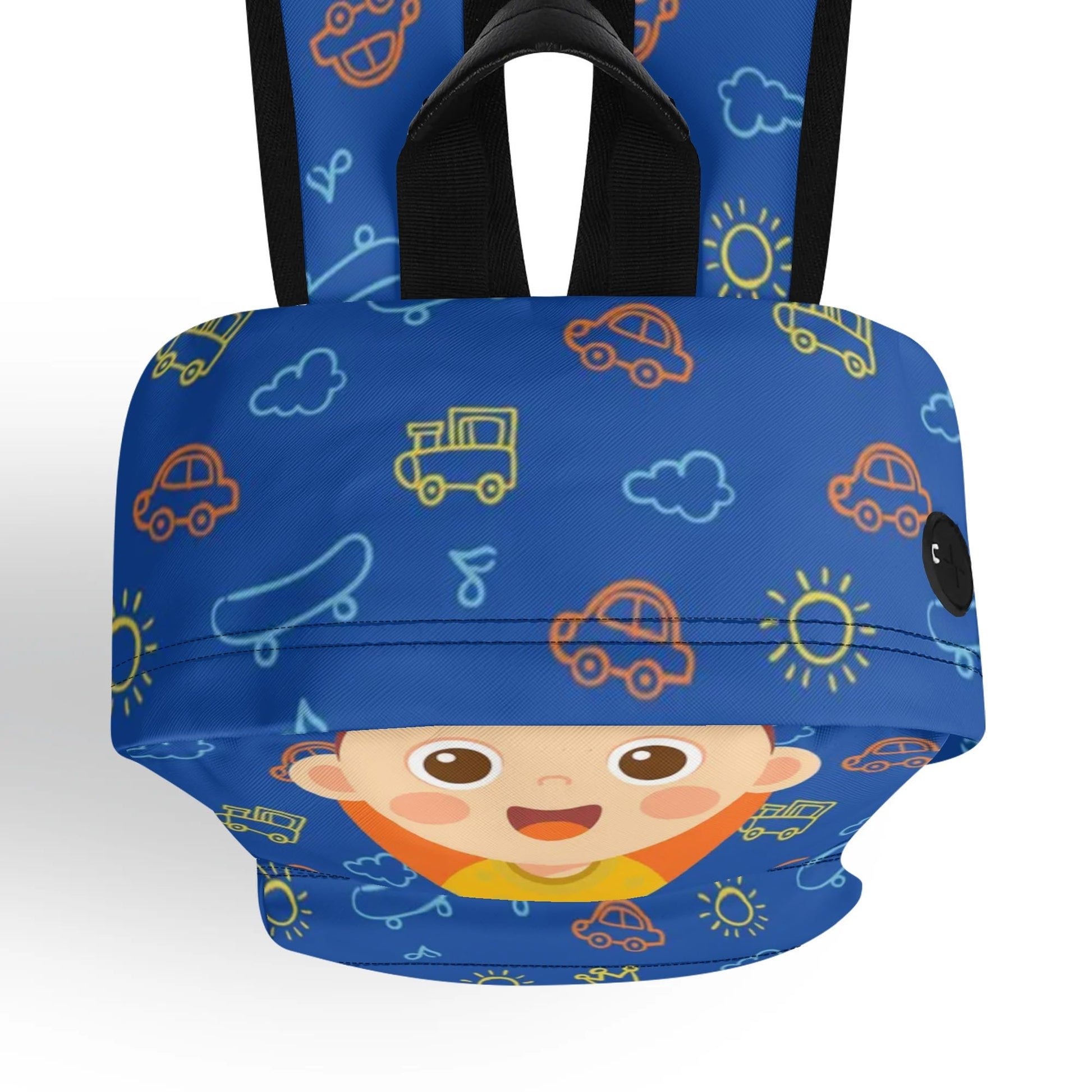 Custom Kids Backpack with Name & Cartoon Face | Personalized Toddler Bag for Preschool - De Krys