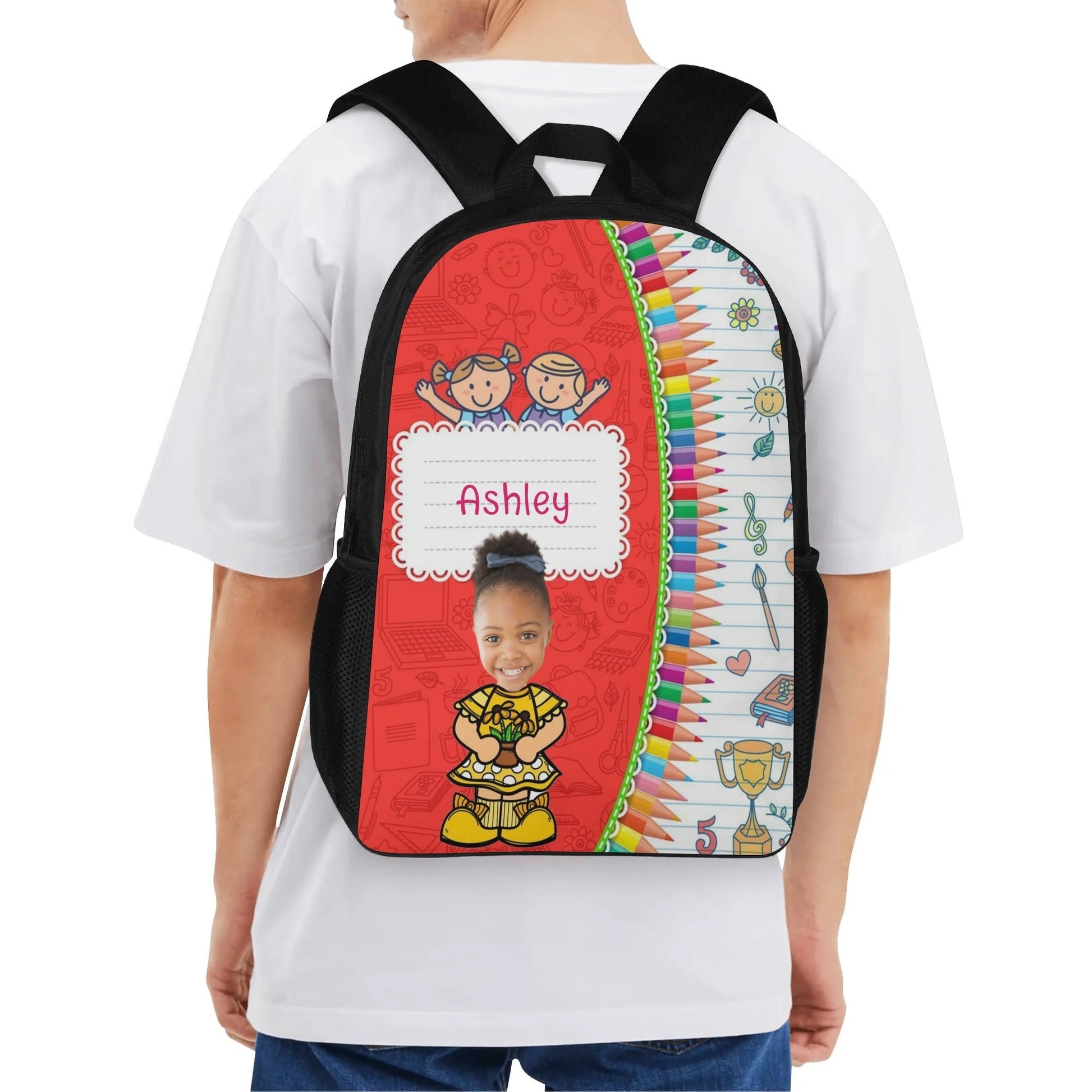Custom Kids Backpack with Name & Photo – School Bag 🎒 - De Krys
