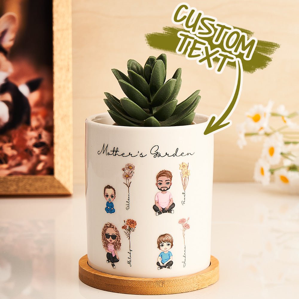 Custom Mother’s Garden Flower Pot – Personalized Planter Gift for Mom - De Krys