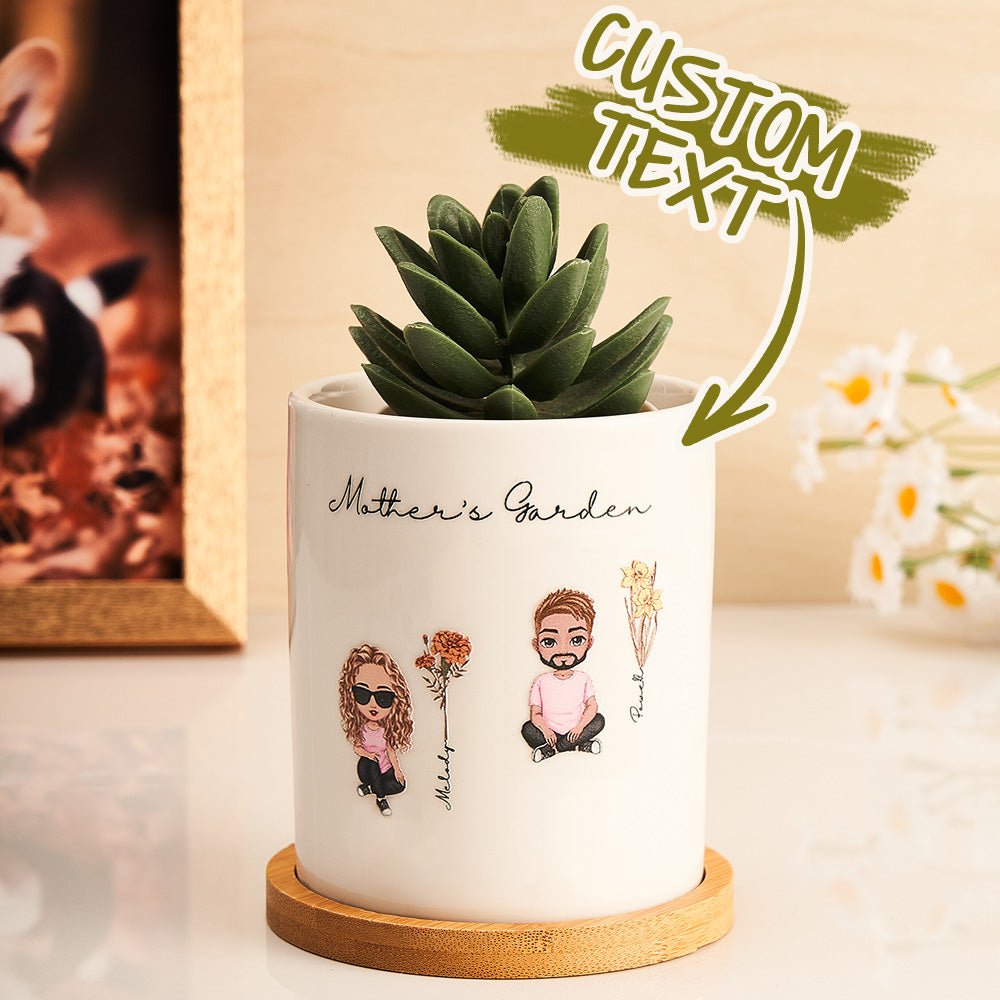 Custom Mother’s Garden Flower Pot – Personalized Planter Gift for Mom - De Krys