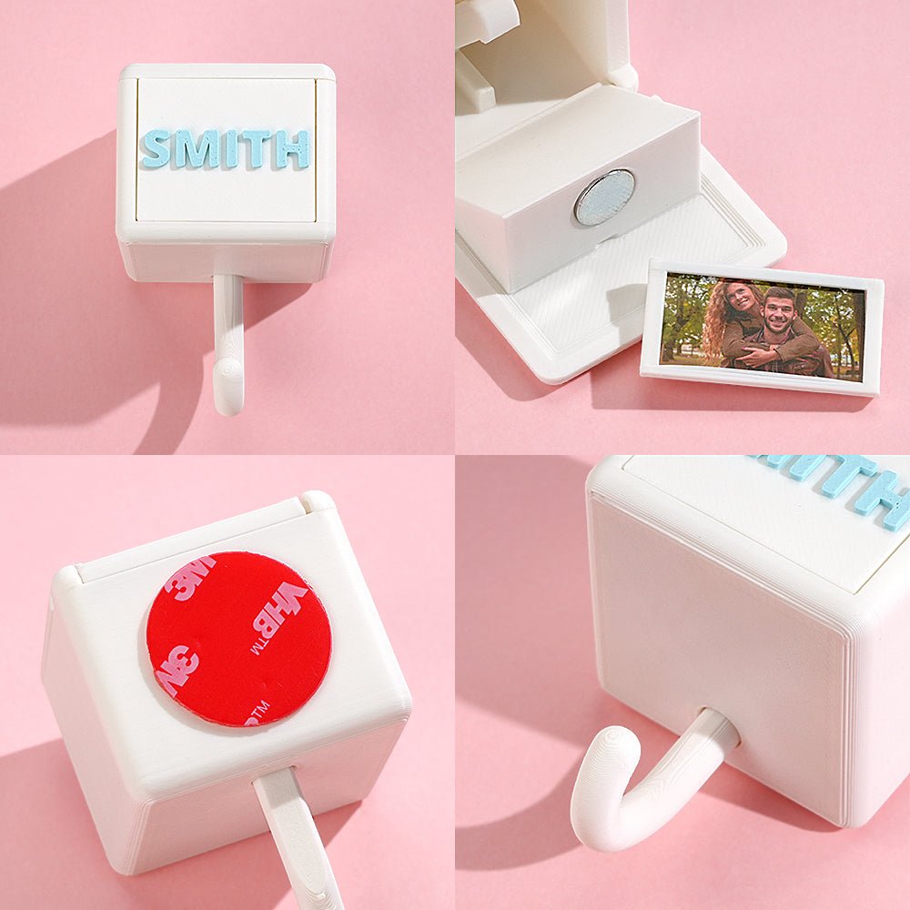 Custom Name Photo Hook | Personalized Key & Backpack Holder for Kids & Families - De Krys