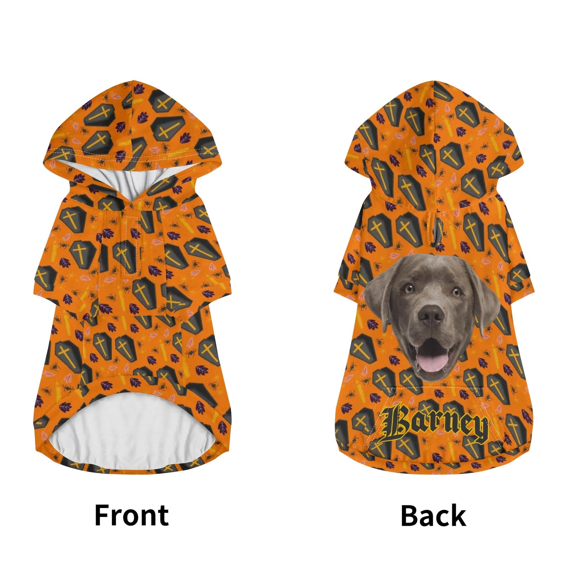 Custom Pet Halloween Hoodie – Personalized Dog or Cat Costume with Photo & Name - De Krys