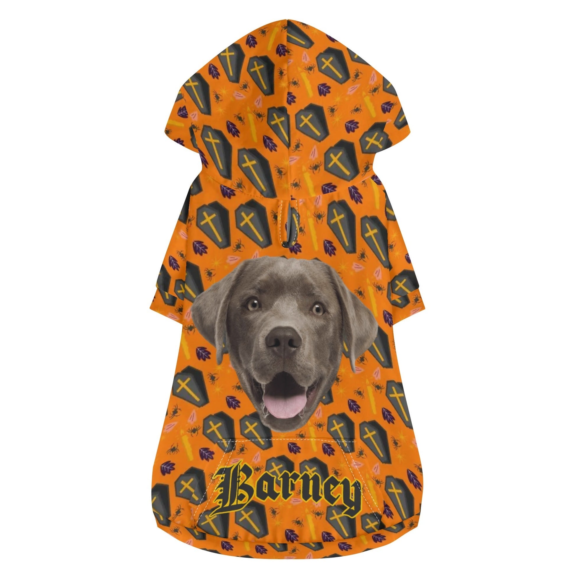 Custom Pet Halloween Hoodie – Personalized Dog or Cat Costume with Photo & Name - De Krys