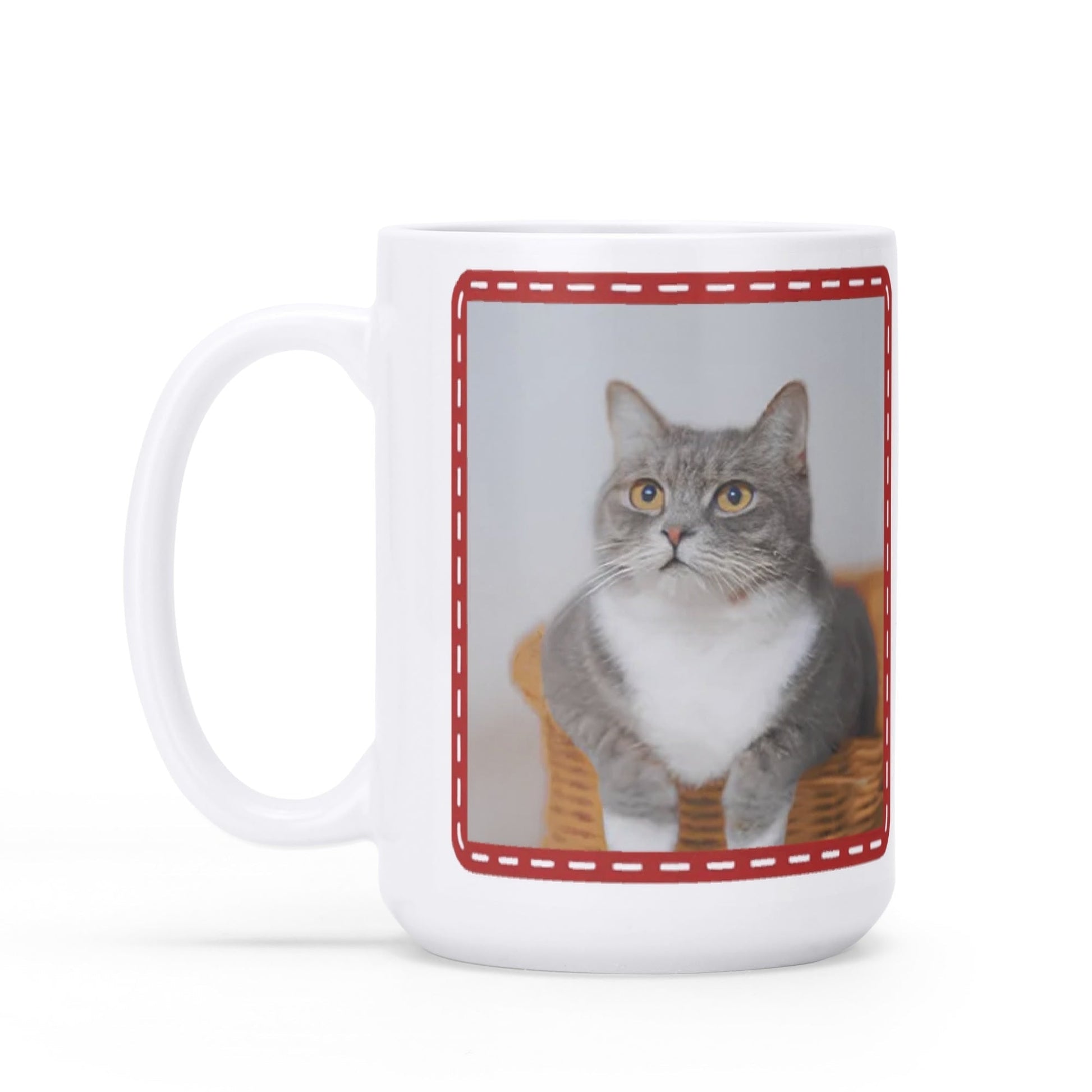 Custom photo mug with your uploaded image – personalized coffee cup gift for pet lovers, family, or friends