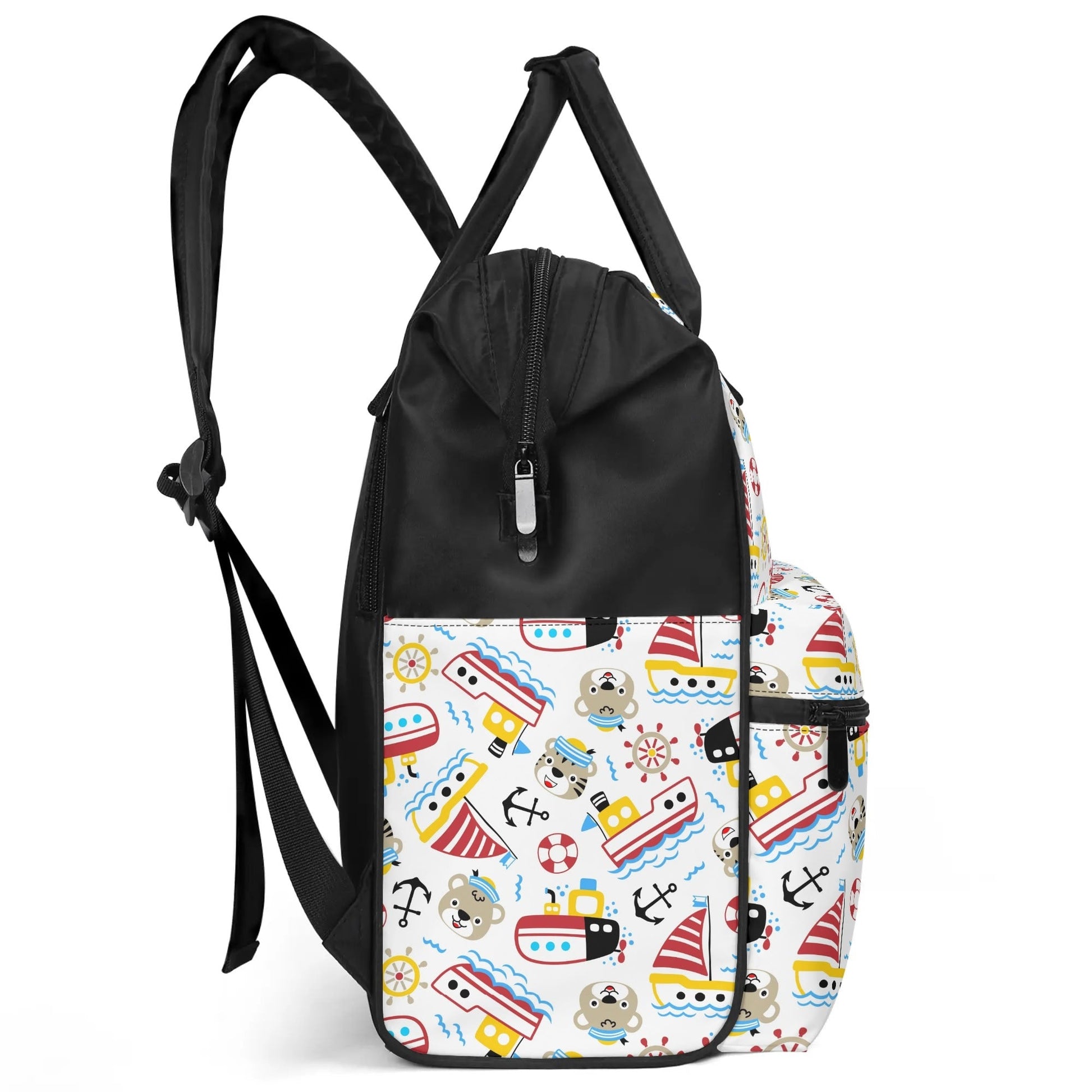 Custom Photo Kids Backpack | Personalized Name Toddler Bag with Boats | Preschool Baby Gift - De Krys