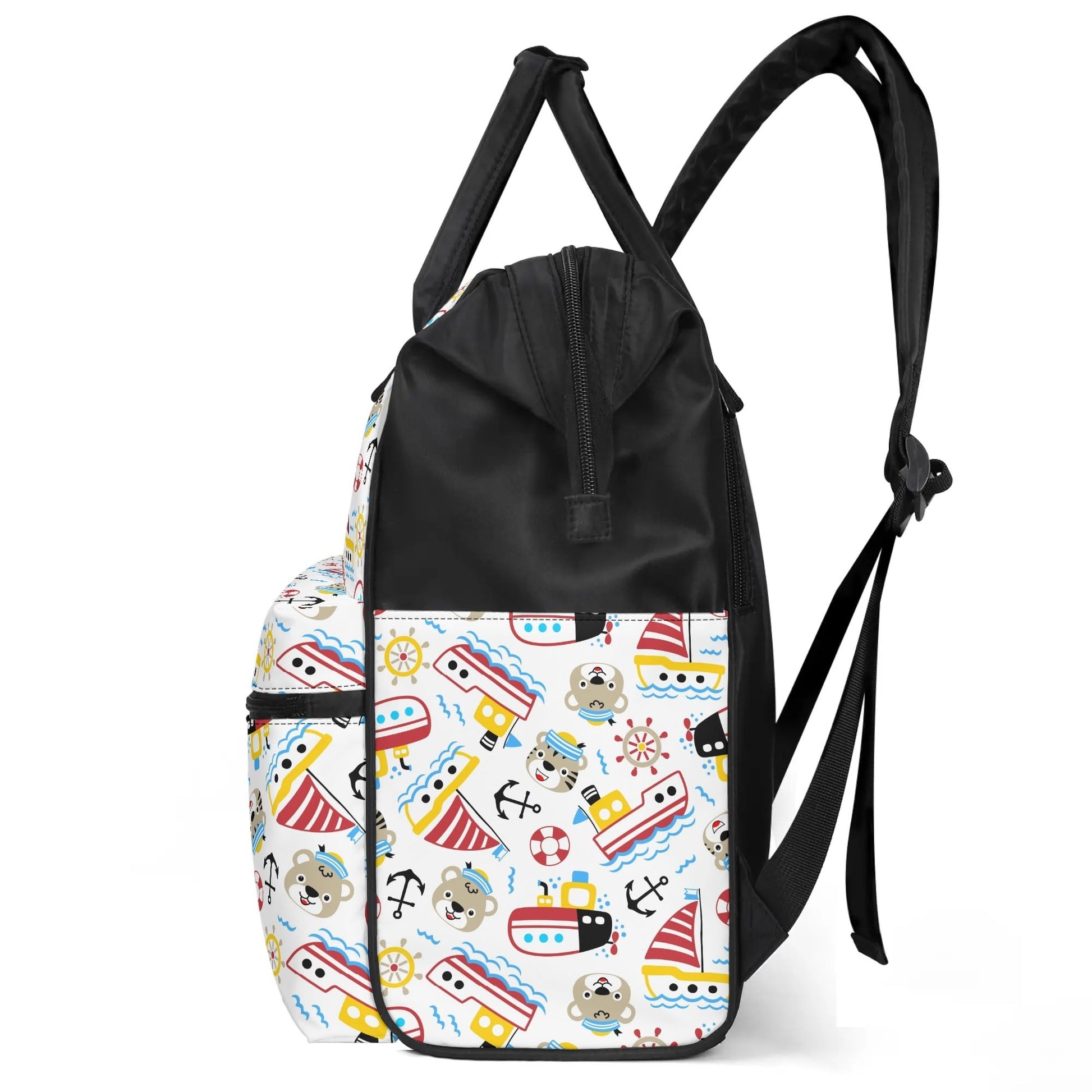 Custom Photo Kids Backpack | Personalized Name Toddler Bag with Boats | Preschool Baby Gift - De Krys