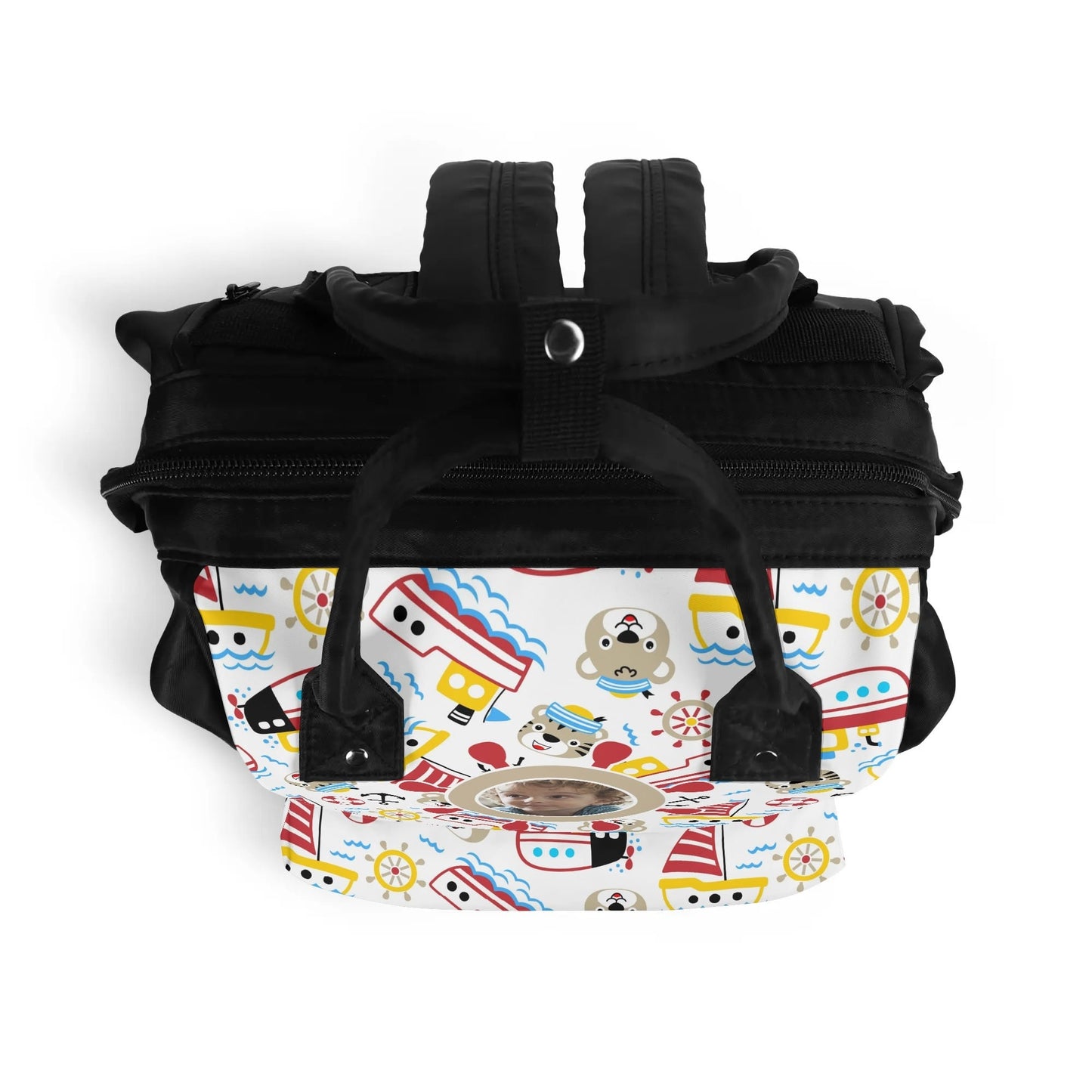 Custom Photo Kids Backpack | Personalized Name Toddler Bag with Boats | Preschool Baby Gift - De Krys