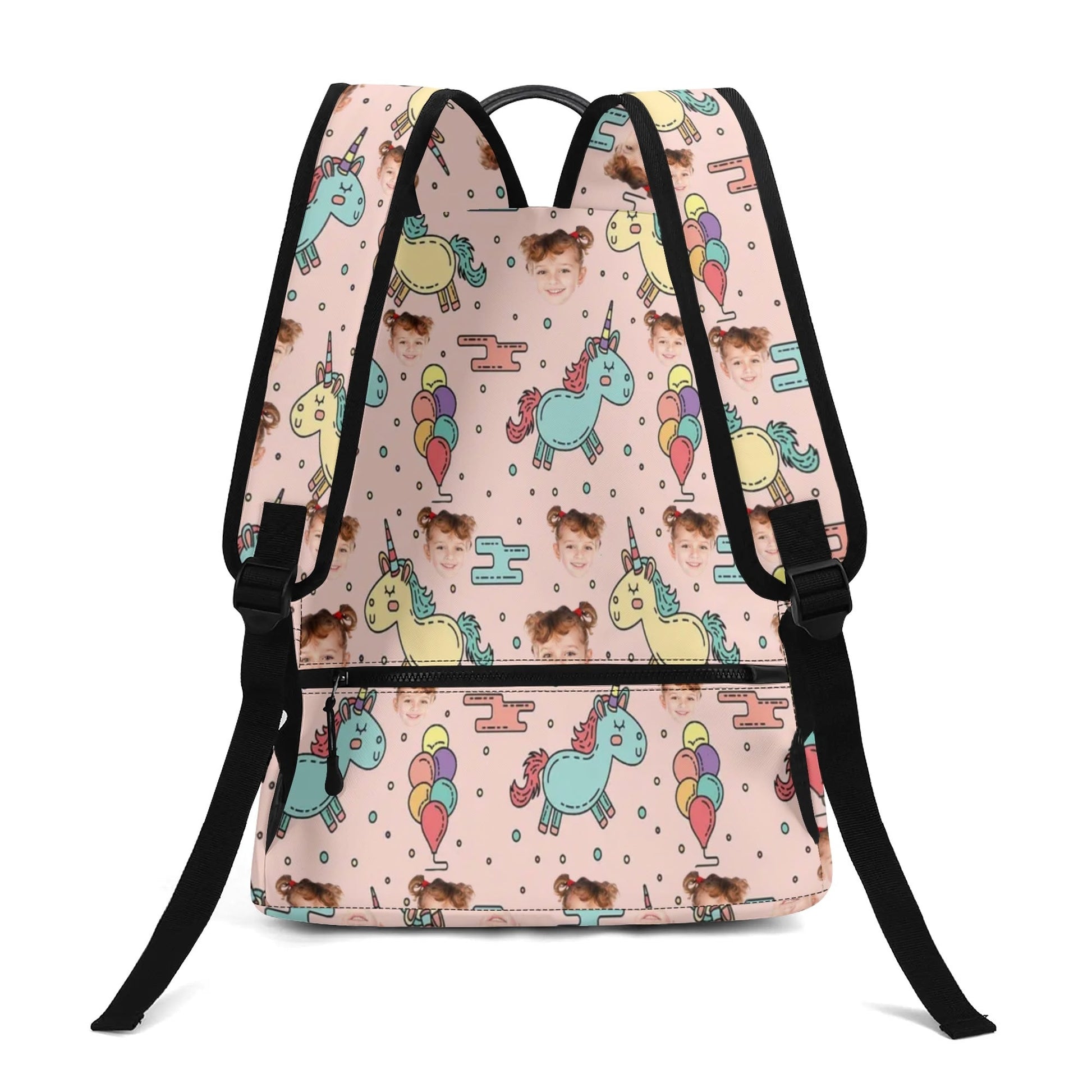 Custom Unicorn Face Kids Backpack 🦄 Personalized Name & Photo Bag - De Krys