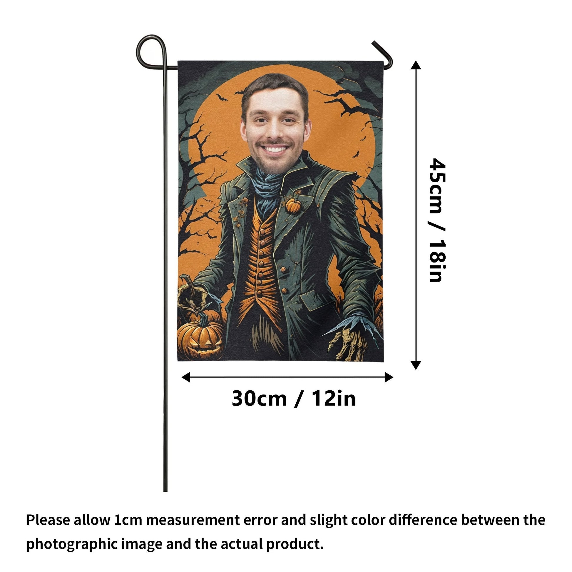 Custom Vampire Garden Flag | Halloween Photo Decoration S Size House Garden Flag - De Krys