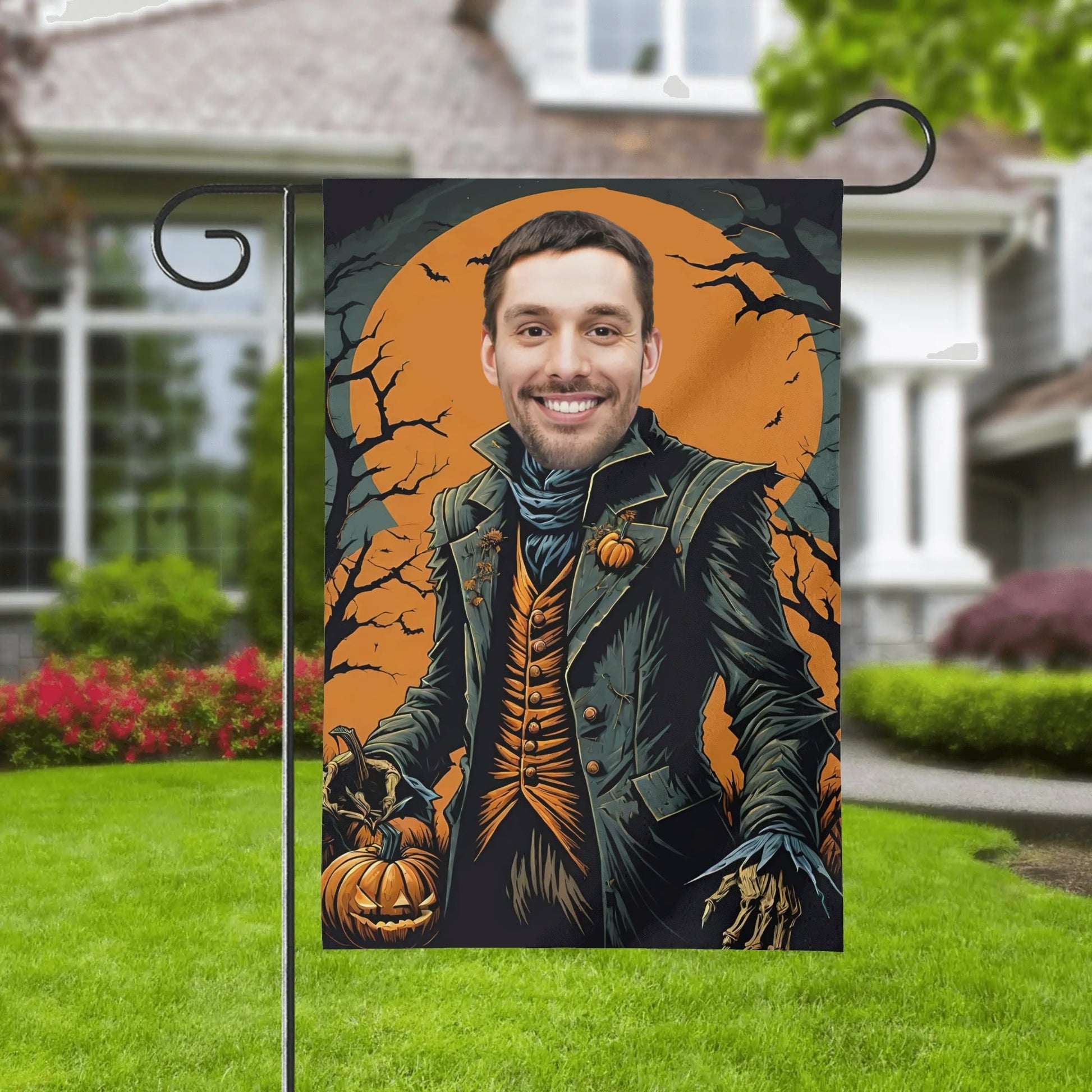 Custom Vampire Garden Flag | Halloween Photo Decoration S Size House Garden Flag - De Krys
