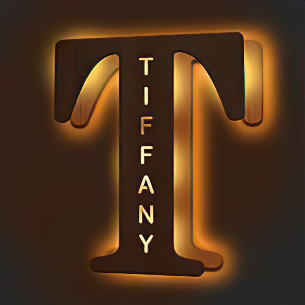 Custom Wooden Letter Lamp – Personalized Alphabet Name LED Night Light - De Krys