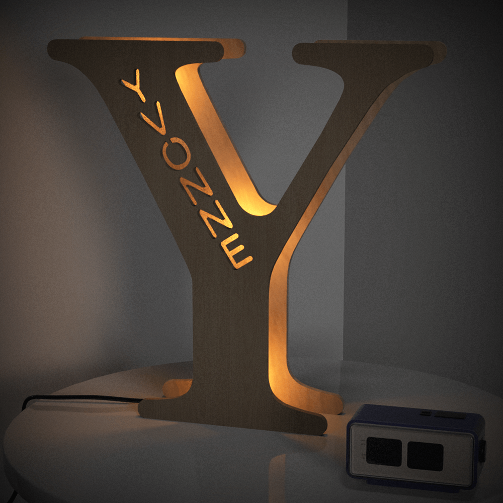 Custom Wooden Letter Lamp – Personalized Alphabet Name LED Night Light - De Krys