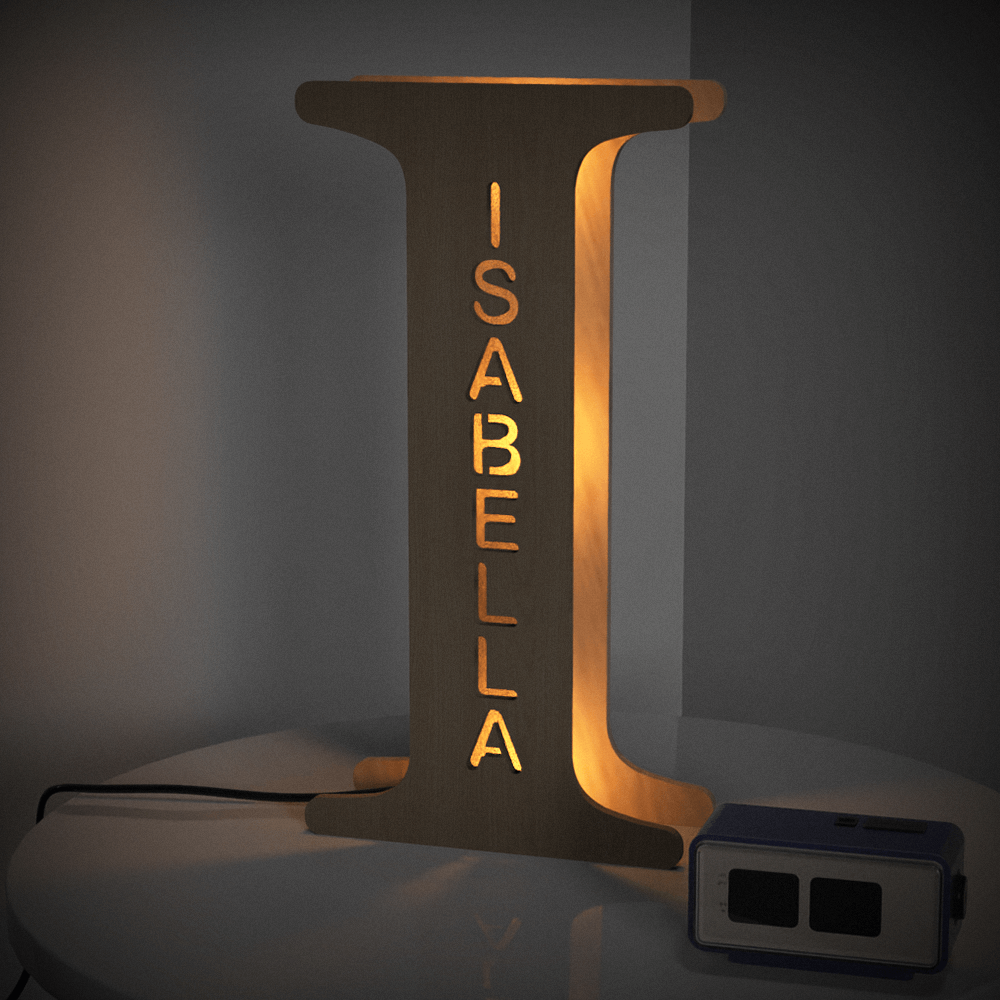 Custom Wooden Letter Lamp – Personalized Alphabet Name LED Night Light - De Krys