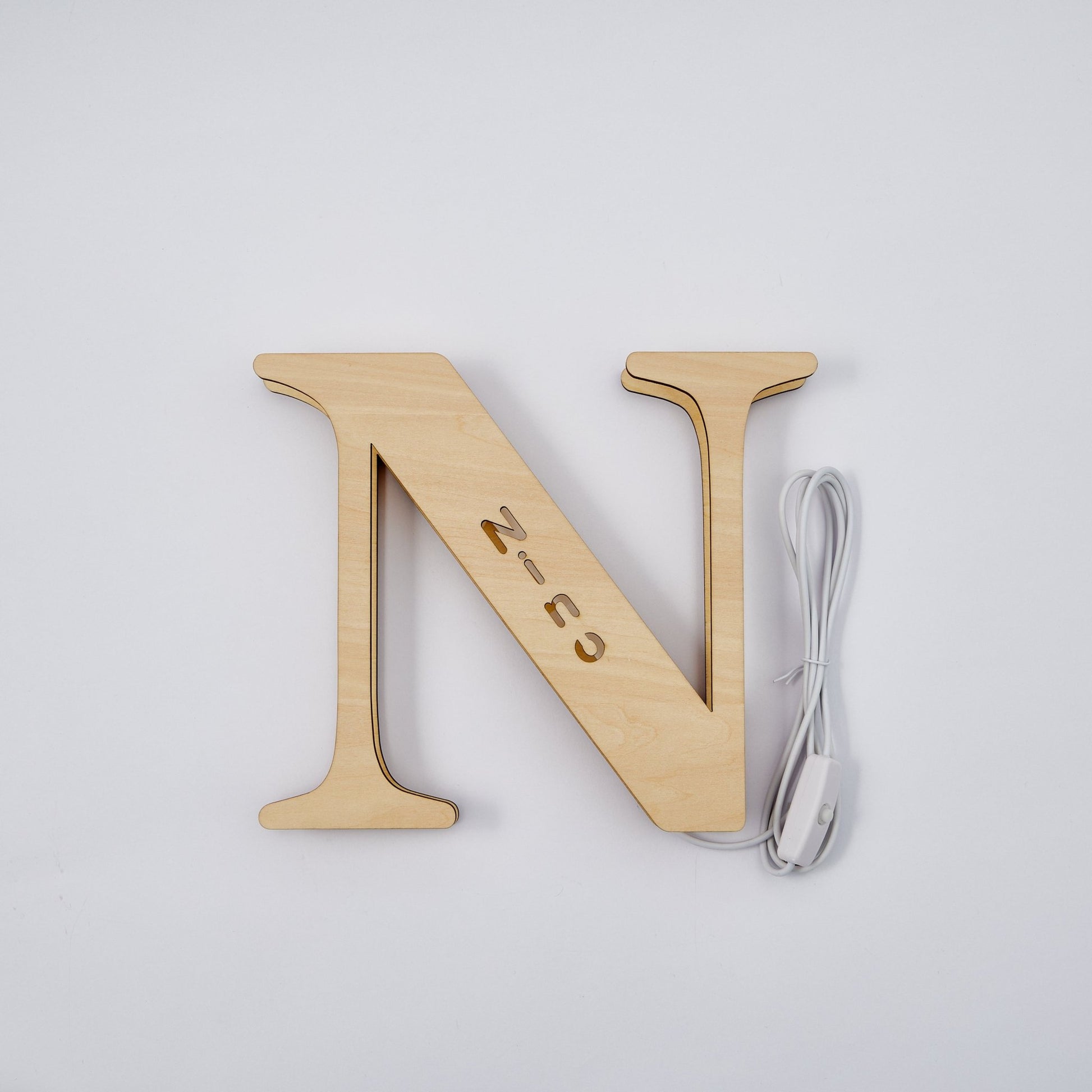 Custom Wooden Letter Lamp – Personalized Alphabet Name LED Night Light - De Krys