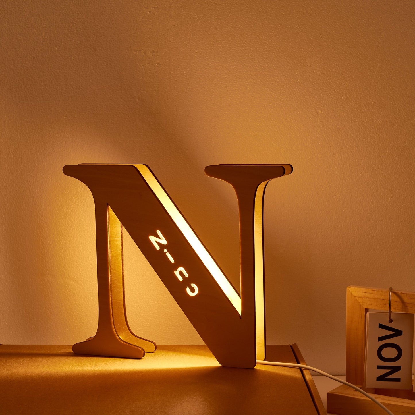 Custom Wooden Letter Lamp – Personalized Alphabet Name LED Night Light - De Krys