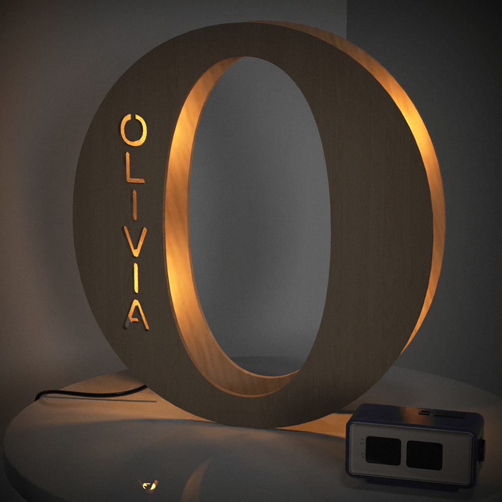 Custom Wooden Letter Lamp – Personalized Alphabet Name LED Night Light - De Krys