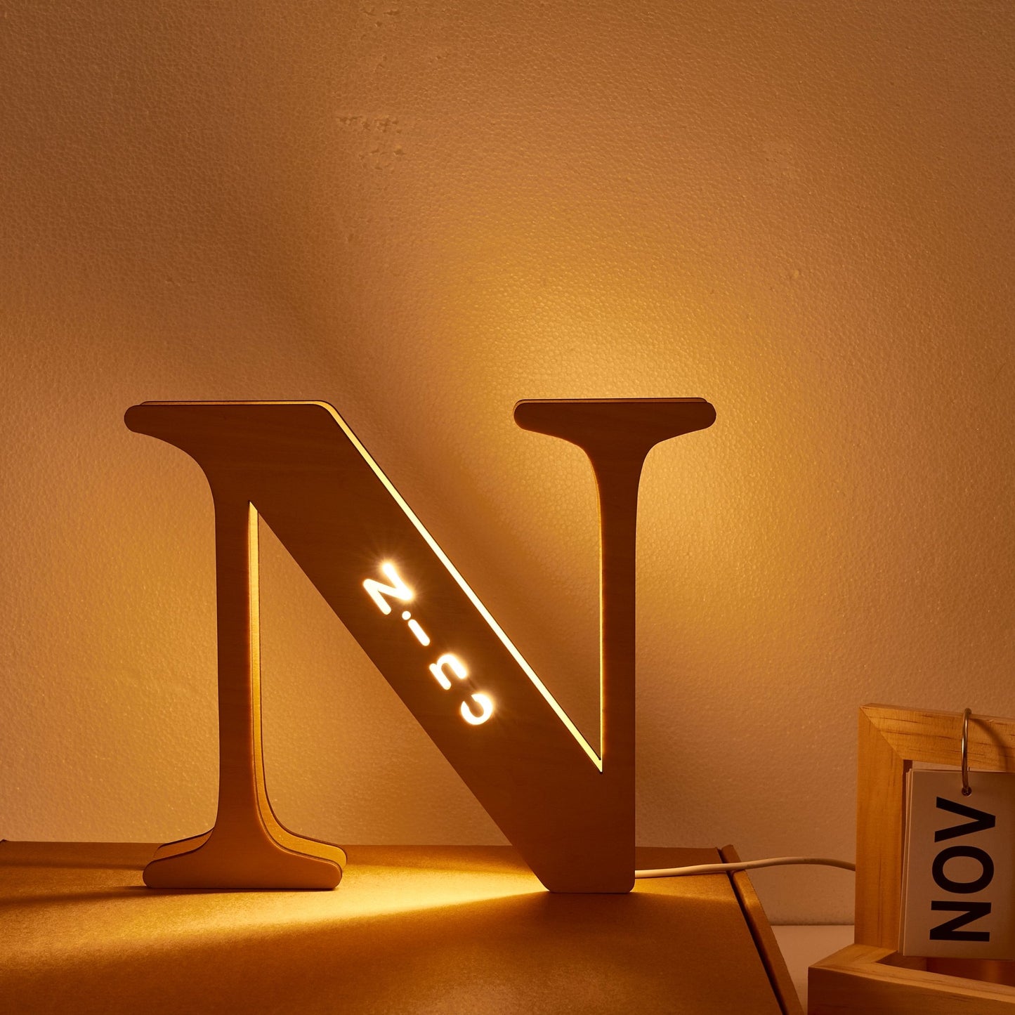 Custom Wooden Letter Lamp – Personalized Alphabet Name LED Night Light - De Krys