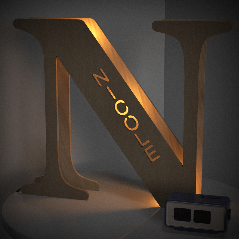 Custom Wooden Letter Lamp – Personalized Alphabet Name LED Night Light - De Krys