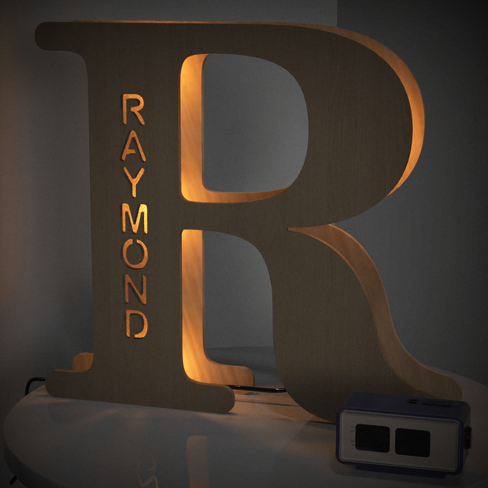 Custom Wooden Letter Lamp – Personalized Alphabet Name LED Night Light - De Krys