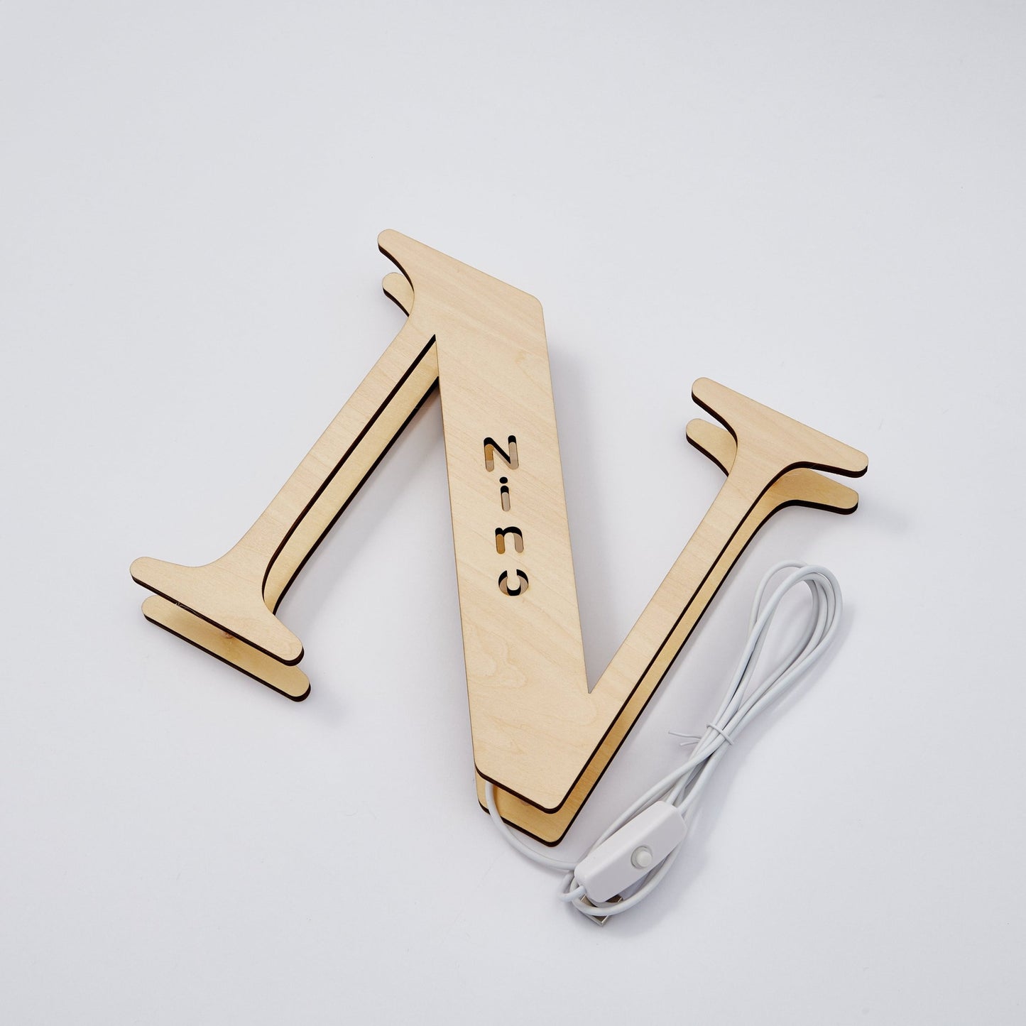 Custom Wooden Letter Lamp – Personalized Alphabet Name LED Night Light - De Krys