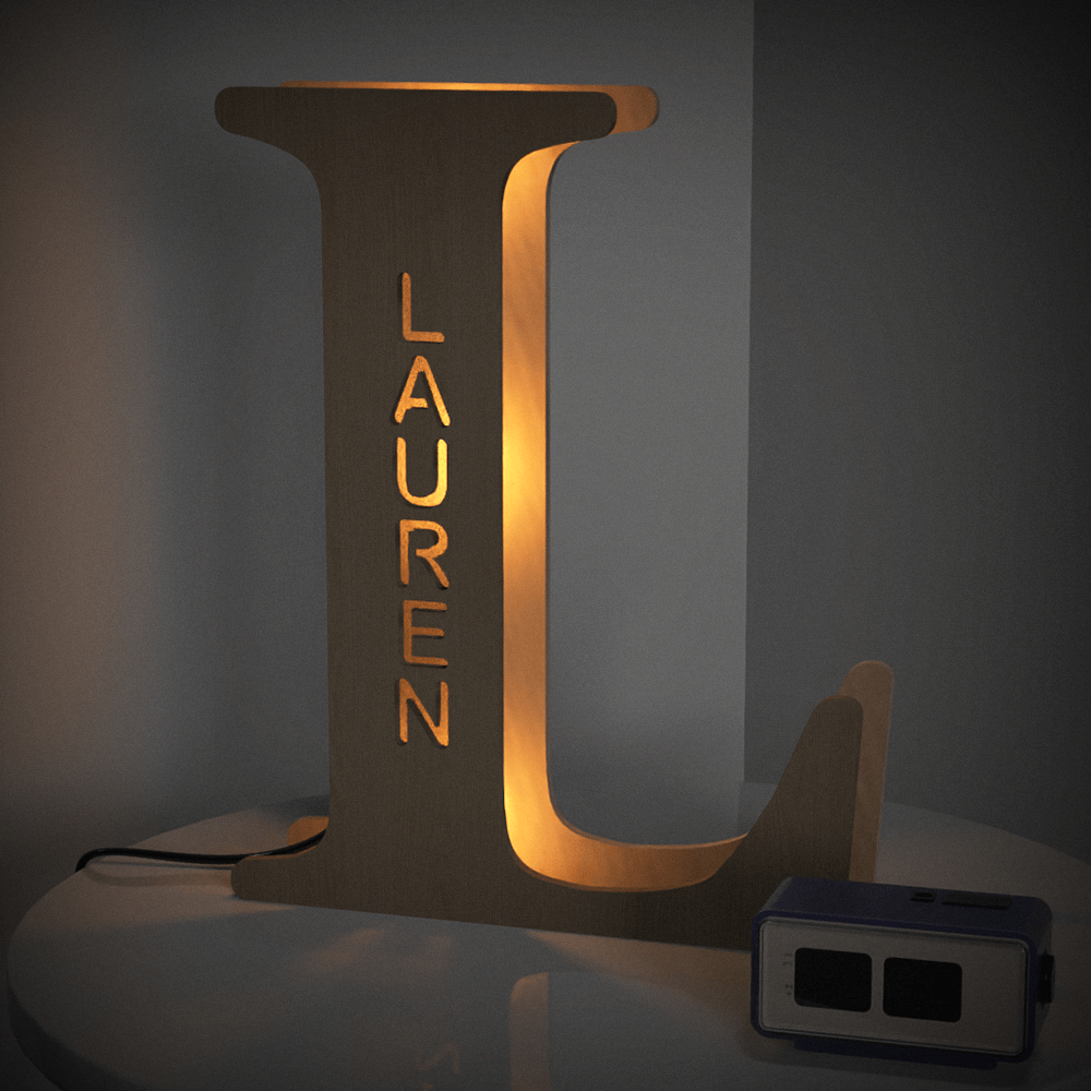 Custom Wooden Letter Lamp – Personalized Alphabet Name LED Night Light - De Krys