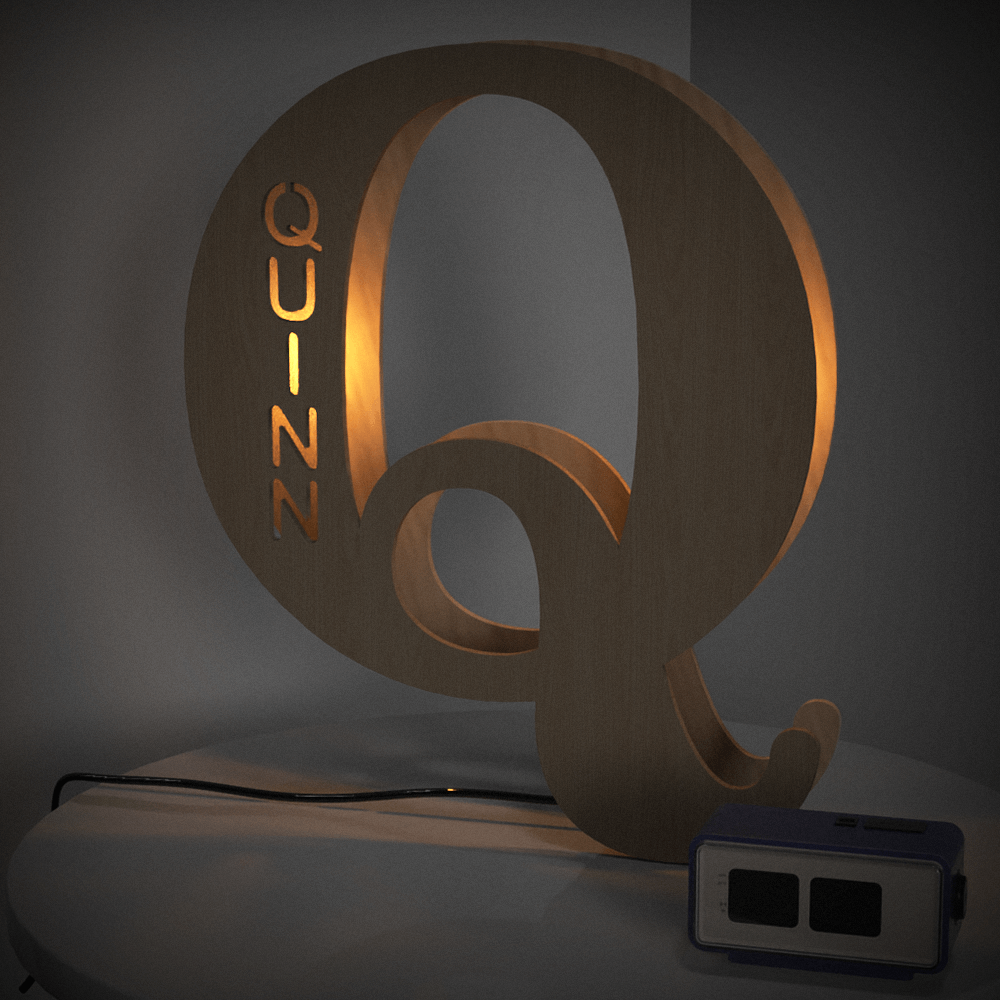 Custom Wooden Letter Lamp – Personalized Alphabet Name LED Night Light - De Krys