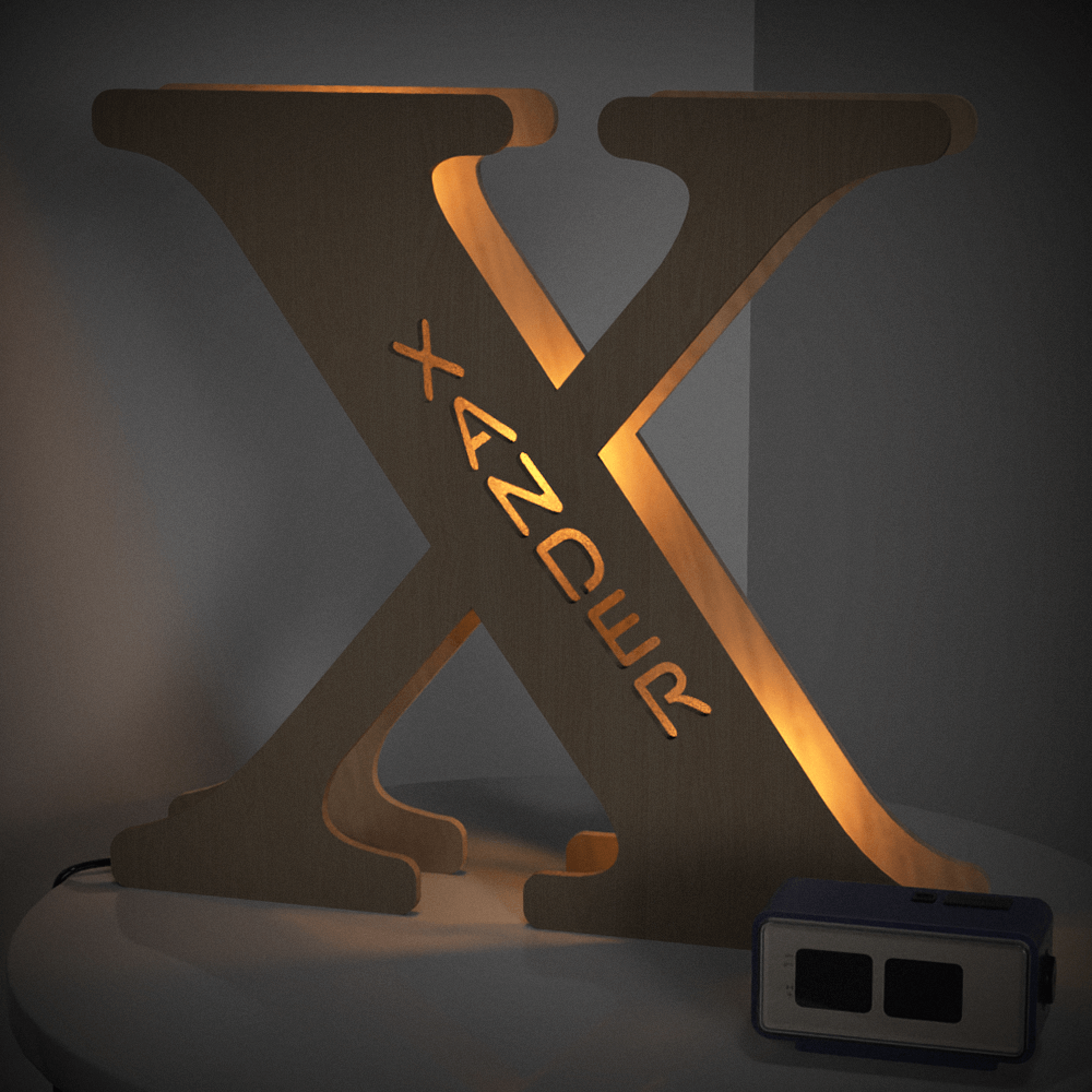 Custom Wooden Letter Lamp – Personalized Alphabet Name LED Night Light - De Krys