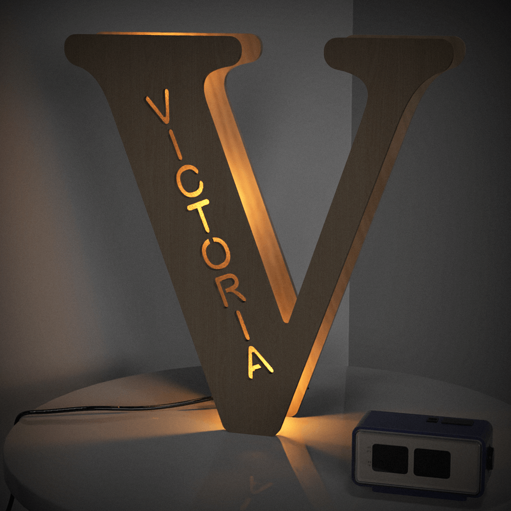 Custom Wooden Letter Lamp – Personalized Alphabet Name LED Night Light - De Krys