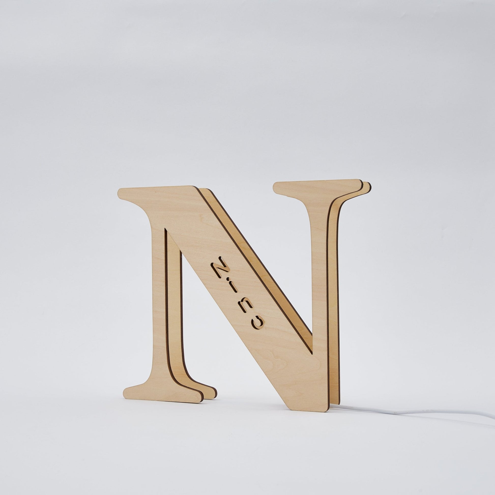 Custom Wooden Letter Lamp – Personalized Alphabet Name LED Night Light - De Krys
