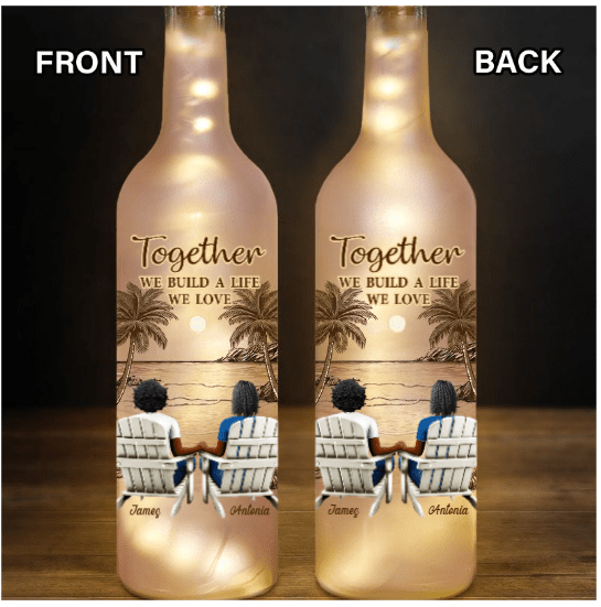 Custom You & Me LED Bottle Lamp – Personalized Couple Gift - De Krys
